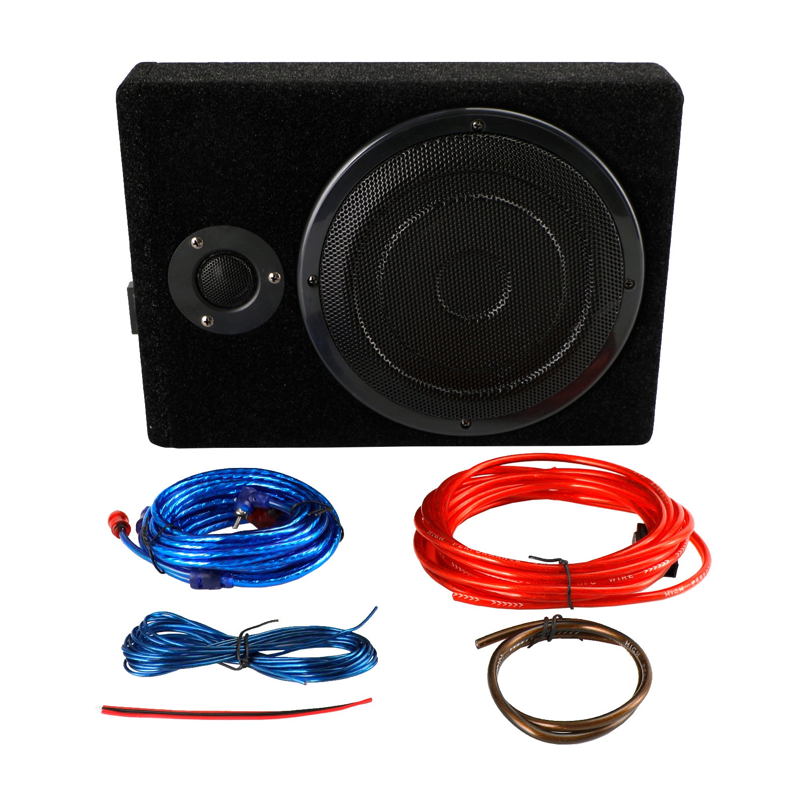 8" 600W autosubwoofer voor onder de stoel, versterker, luidspreker, audiosubwoofer, slanke behuizing, VS