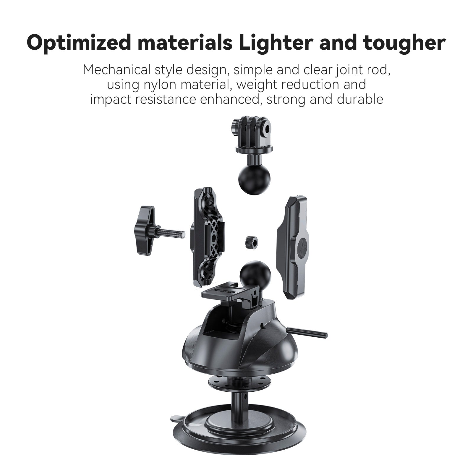 Support ventouse universel léger et robuste pour DJI GoPro 13/Insta 360 Go3