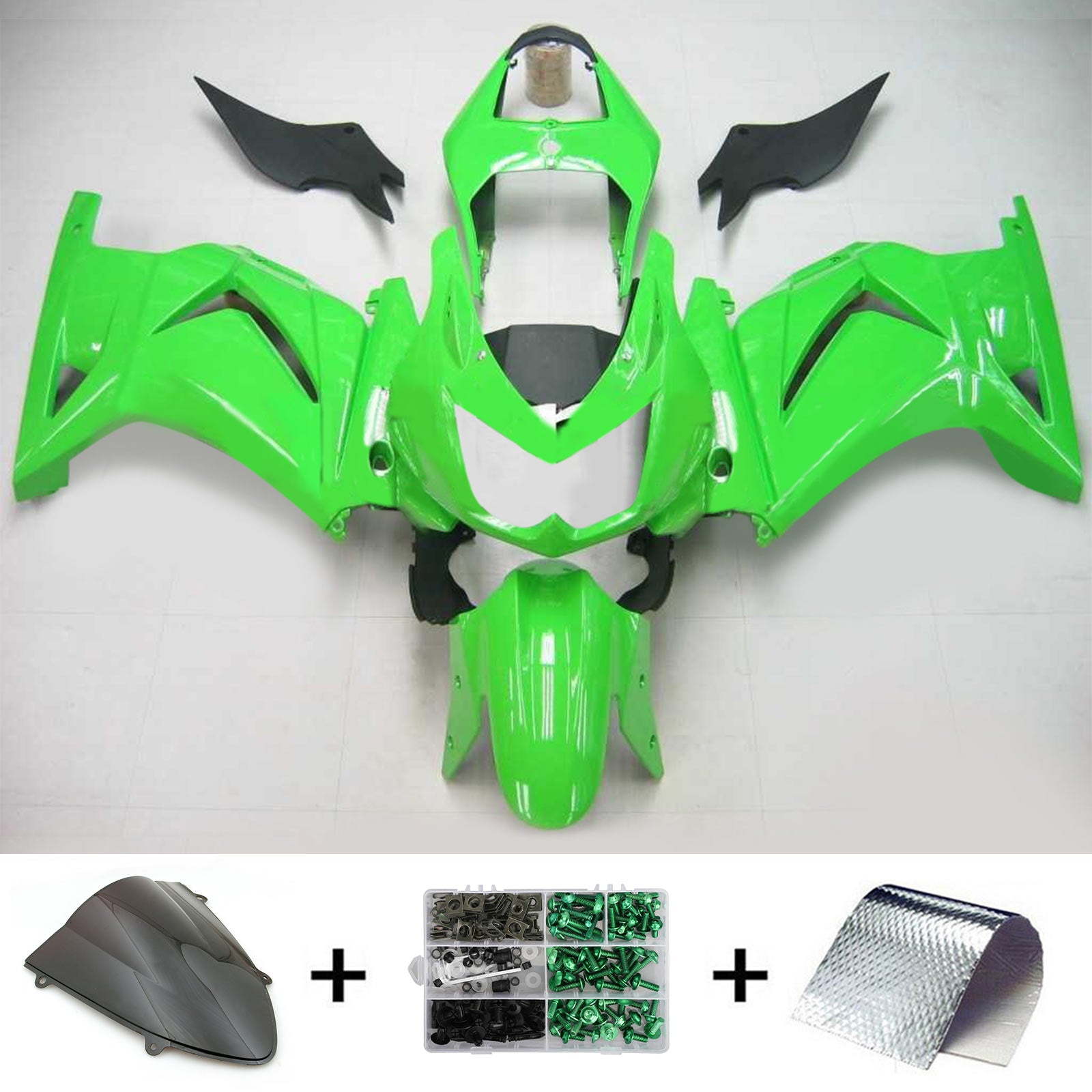 Kit de carénage par injection, carrosserie en plastique ABS, compatible avec Kawasaki EX250/Ninja250R 2008-2012