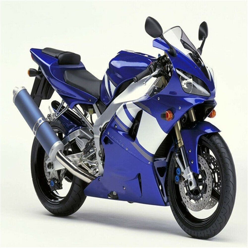Kit de carénage en plastique ABS moulé par injection bleu pour Yamaha YZF R1 2000-2001