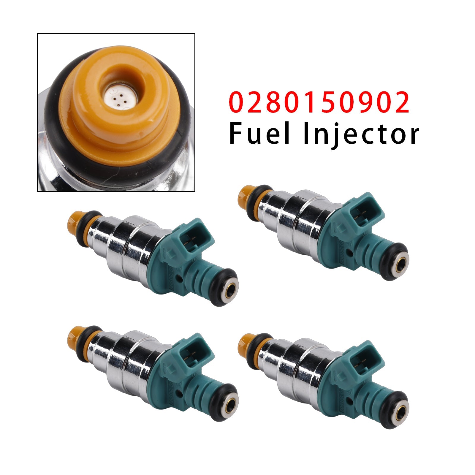 4 inyectores de combustible para Volkswagen Golf Convertible Jetta Fox 1.8L I4 0280150902