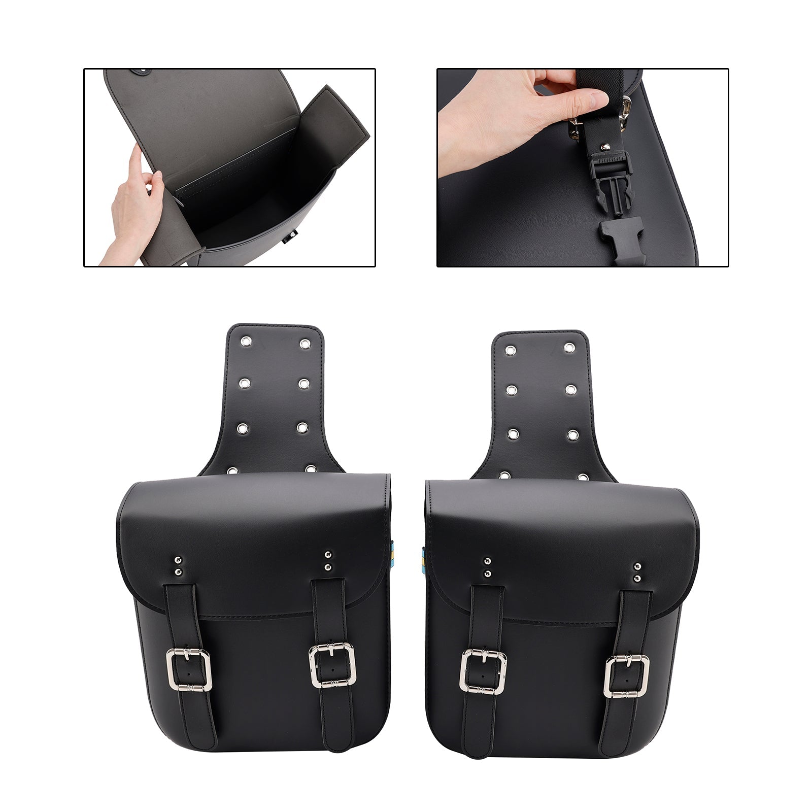 Črna bočna sedla vrečka 18 l za motocikel