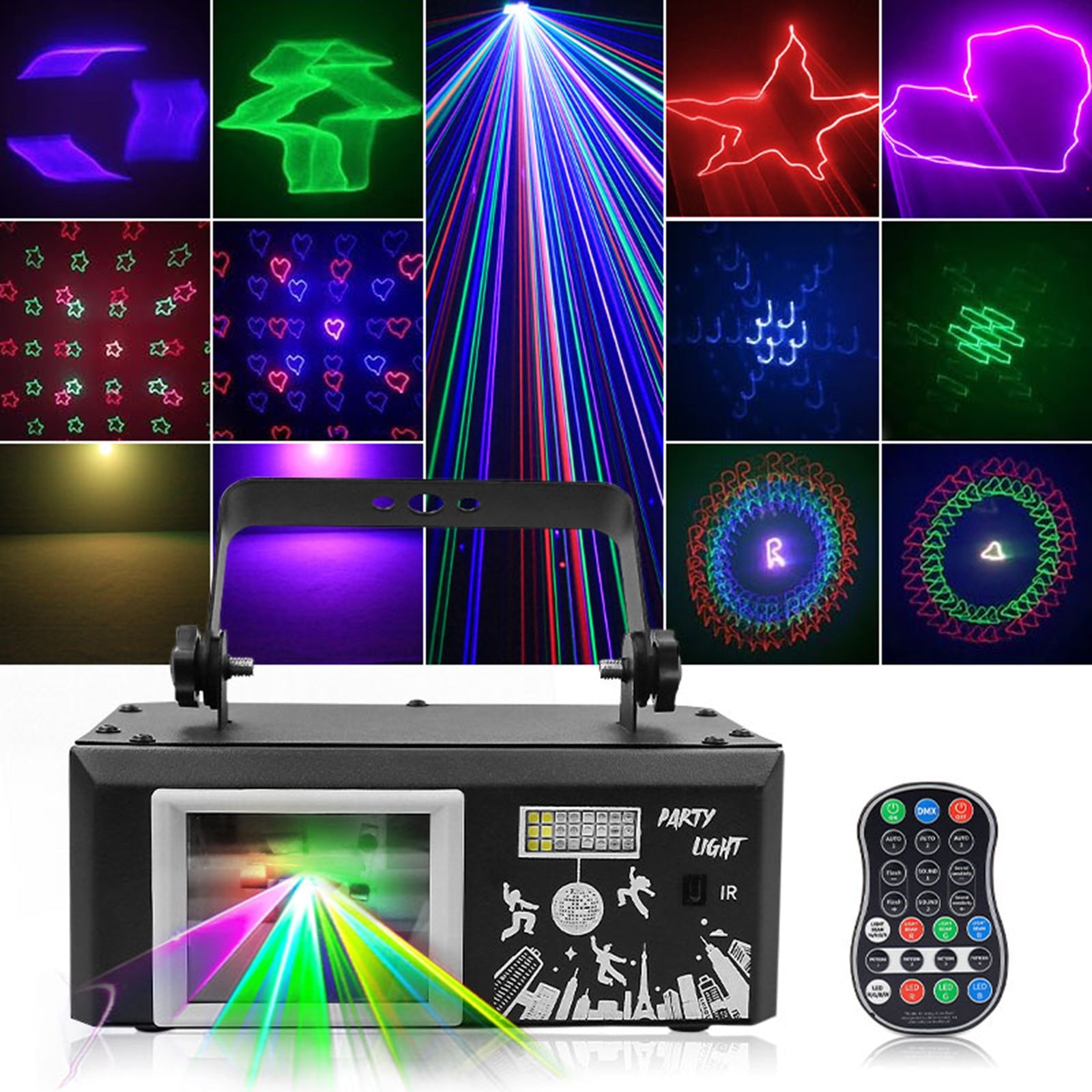 Système d'éclairage laser LED UV 6 en 1 pour scènes de discothèque et clubs