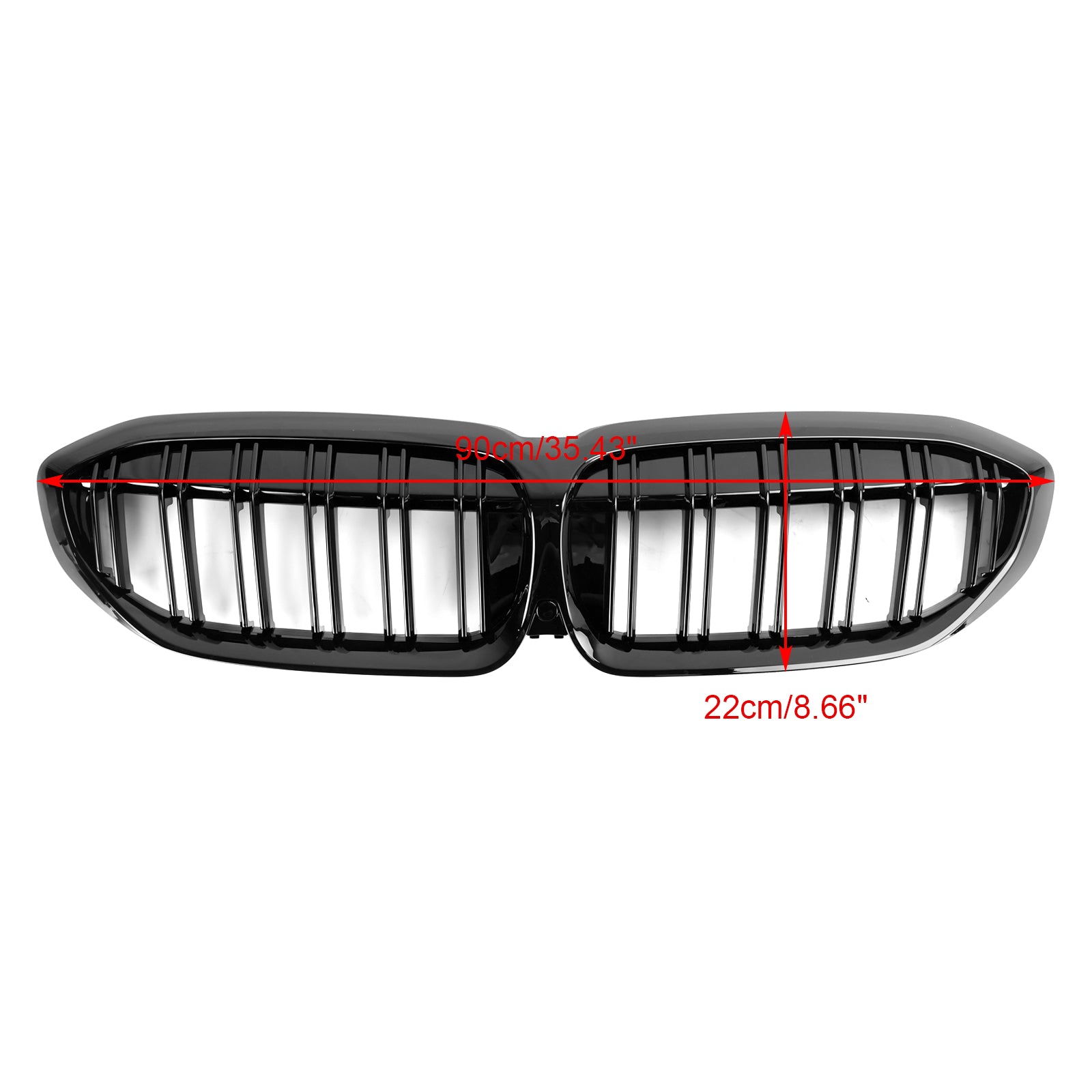 Black Dual Slat Kidney Grille Grill 51138072085 Pour BMW 3 Series G20 2019-2022