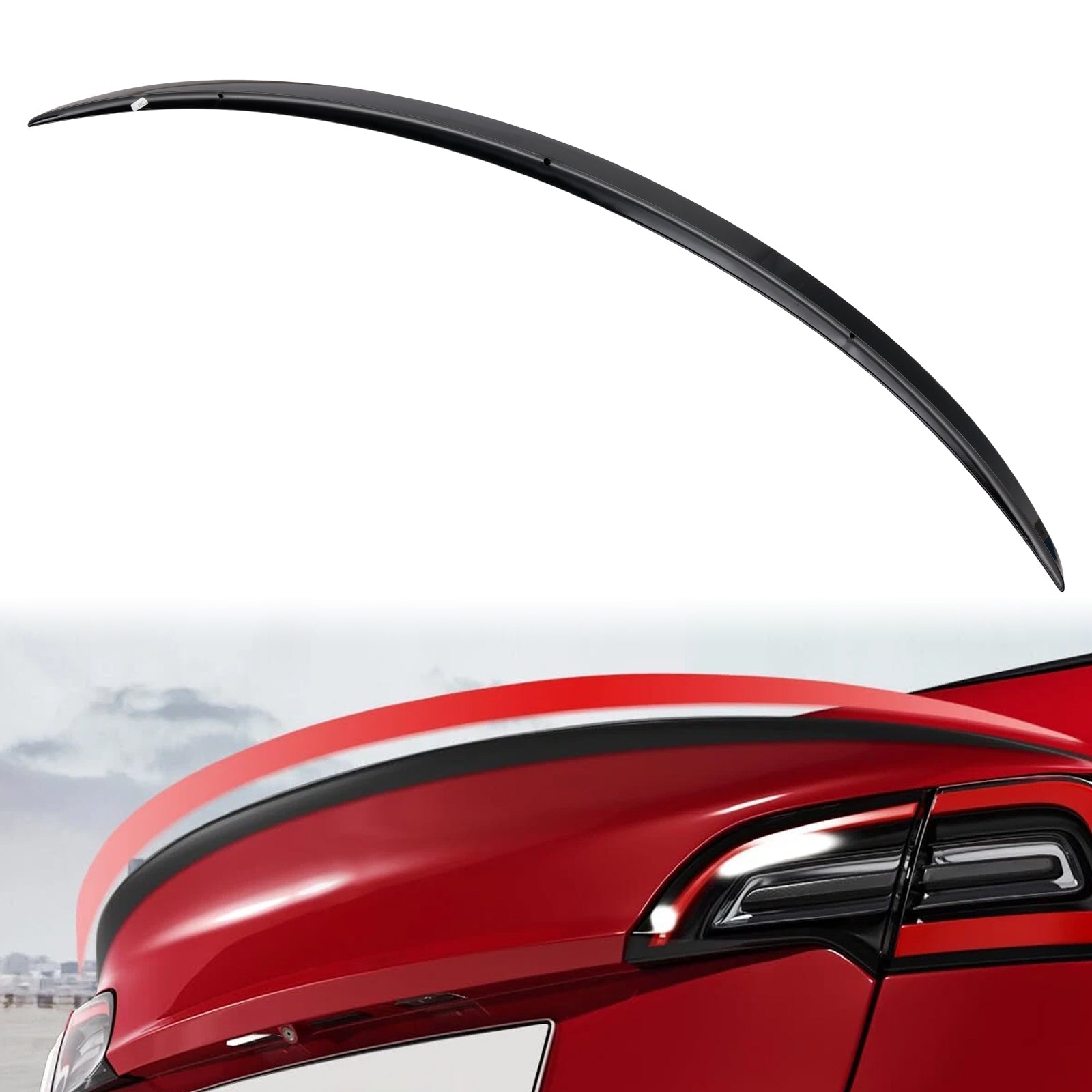 Sijajno črn zadnji spojler za Tesla Model 3 17-23, Style D'izvor