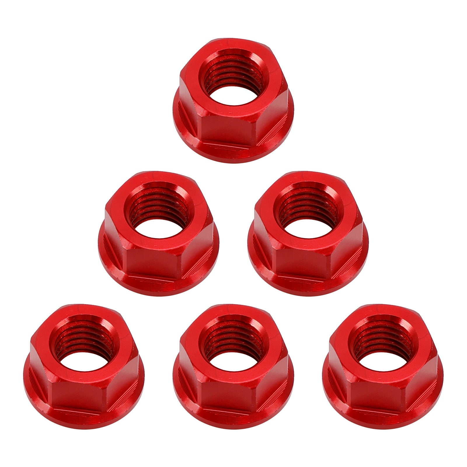 6 tuercas de brida de piñón trasero de aluminio M10 x 1,5 mm, color rojo para motocicleta