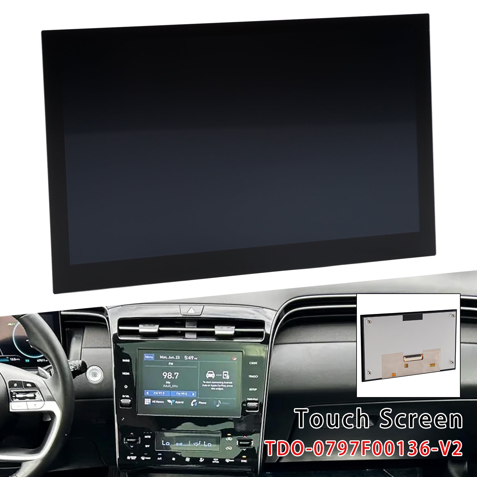 Cyfrowy ekran dotykowy LCD 8""dla KIA Seltos 2021-2022 (TDO-0797F00136-V2)