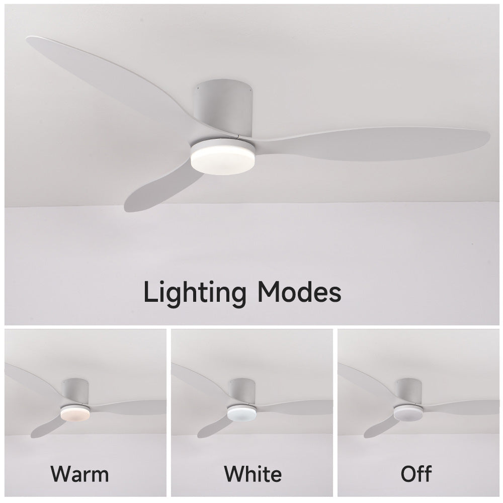 Ventilateur de Plafond LED 52 Pouces – 6 Vitesses, Moteur CC Silencieux, Contrôle Télécommande/App
