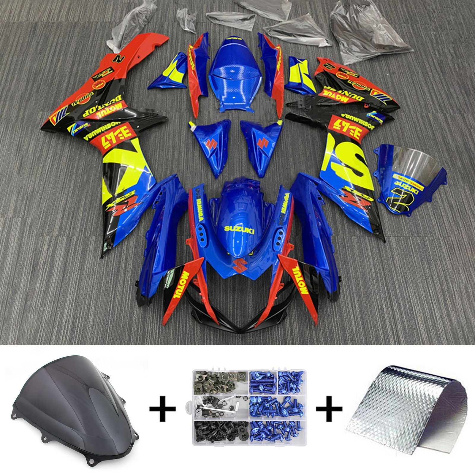 Amotopart Suzuki GSXR 600/750 2011-2023 K11 Kit Carénage Carrosserie Plastique ABS