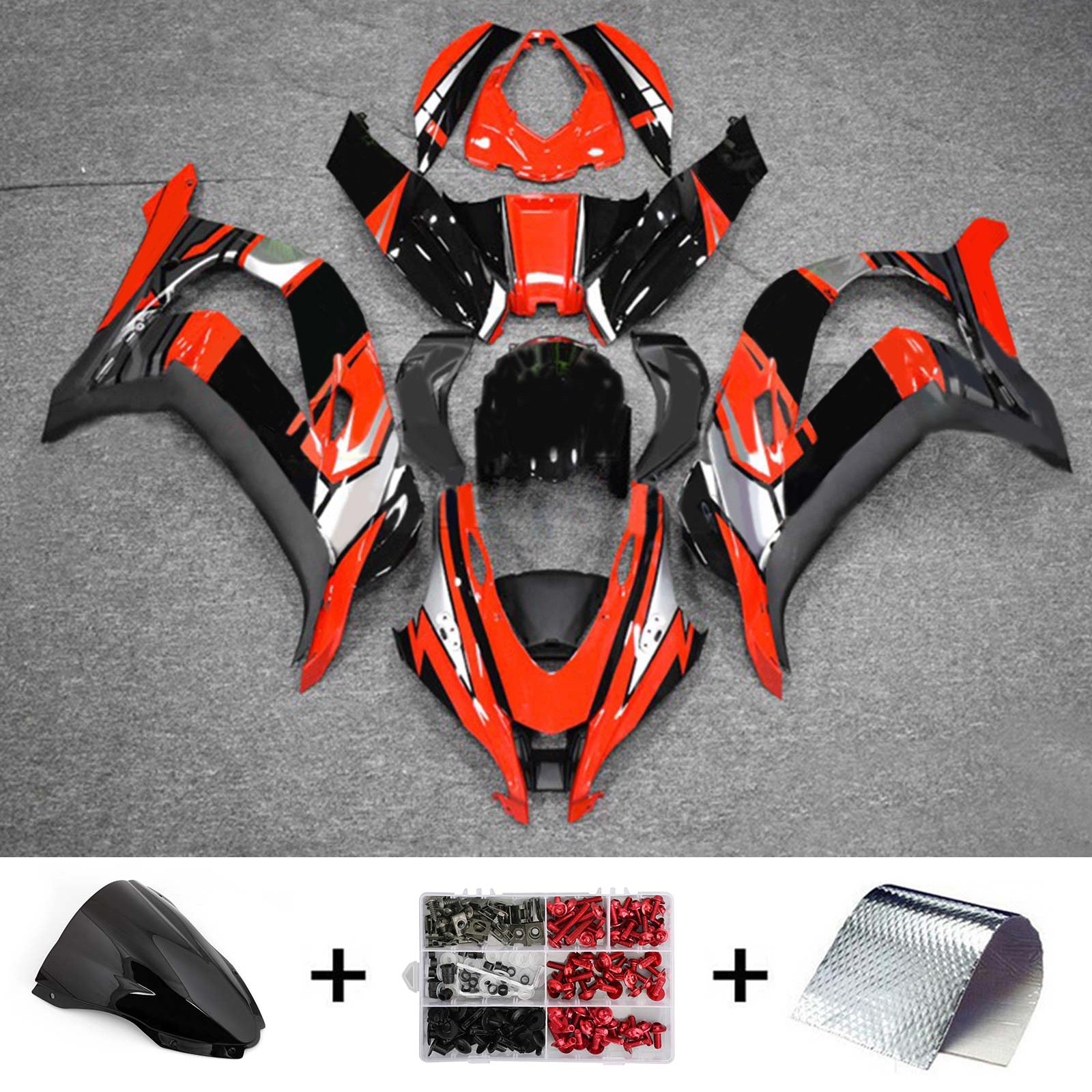 Kit de carénage en plastique ABS injecté compatible avec Kawasaki ZX10R 2016-2020