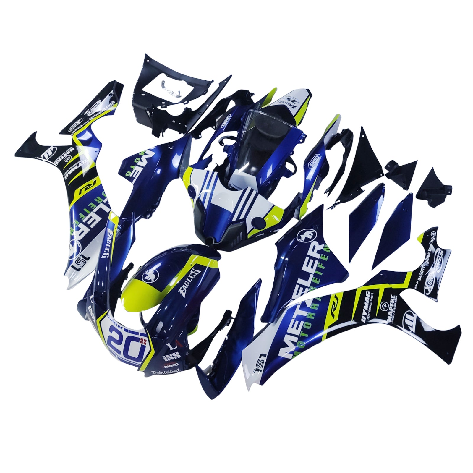 KIT DE CARÉNAGE AMOTOPART YAMAHA YZF R1 2020-2024 BLEU ET JAUNE