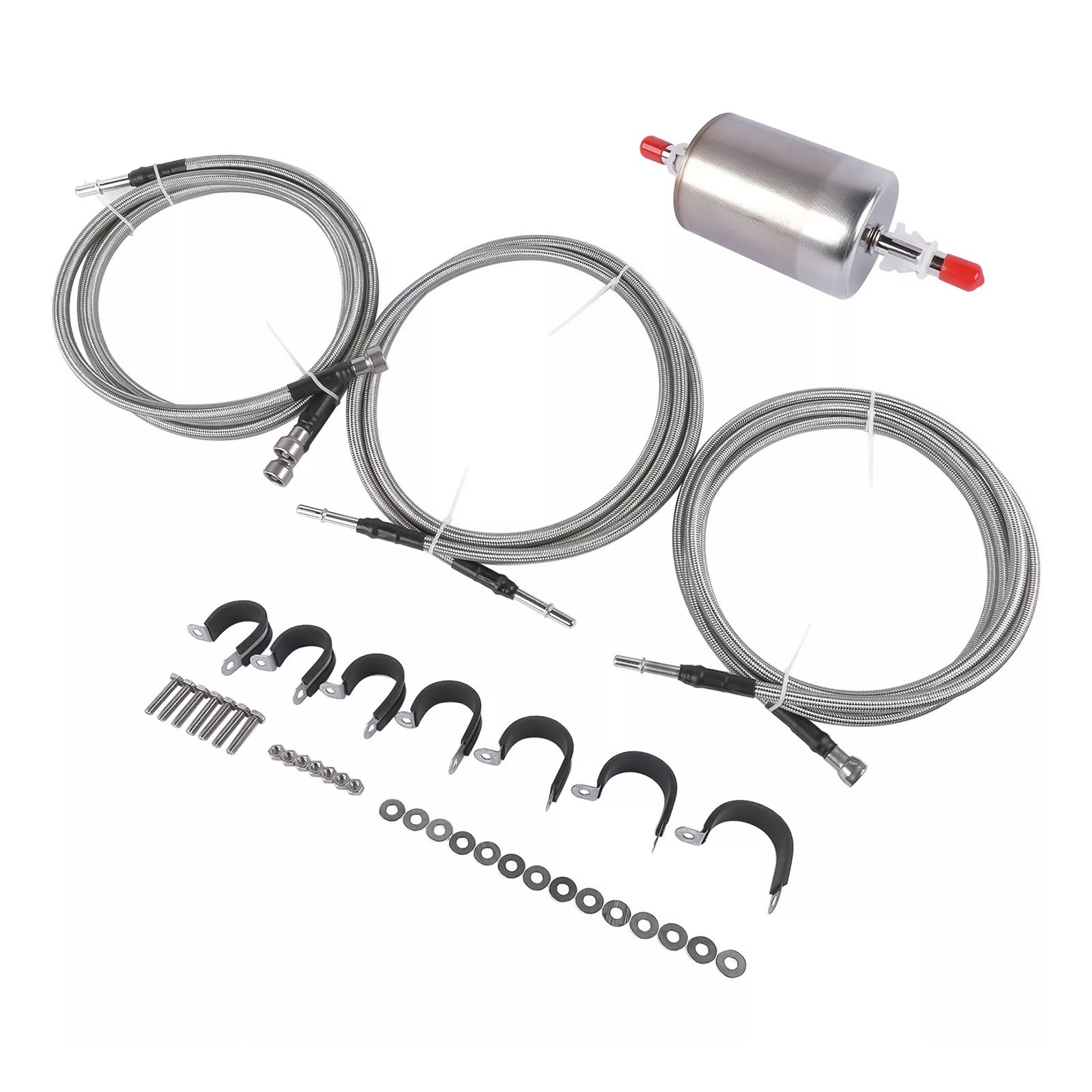 Kit de línea de combustible trenzada de acero inoxidable para GMC Sierra 3500 2001-2003 819-840 Quick Fix