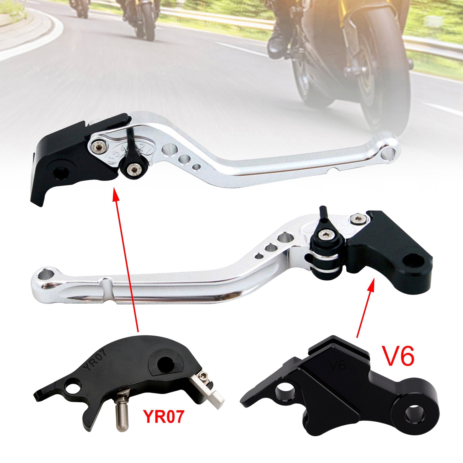 Levier de frein et d'embrayage long compatible avec YAMAHA XSR900 XSR900GP MT-09 MT-09SP 2024-2025