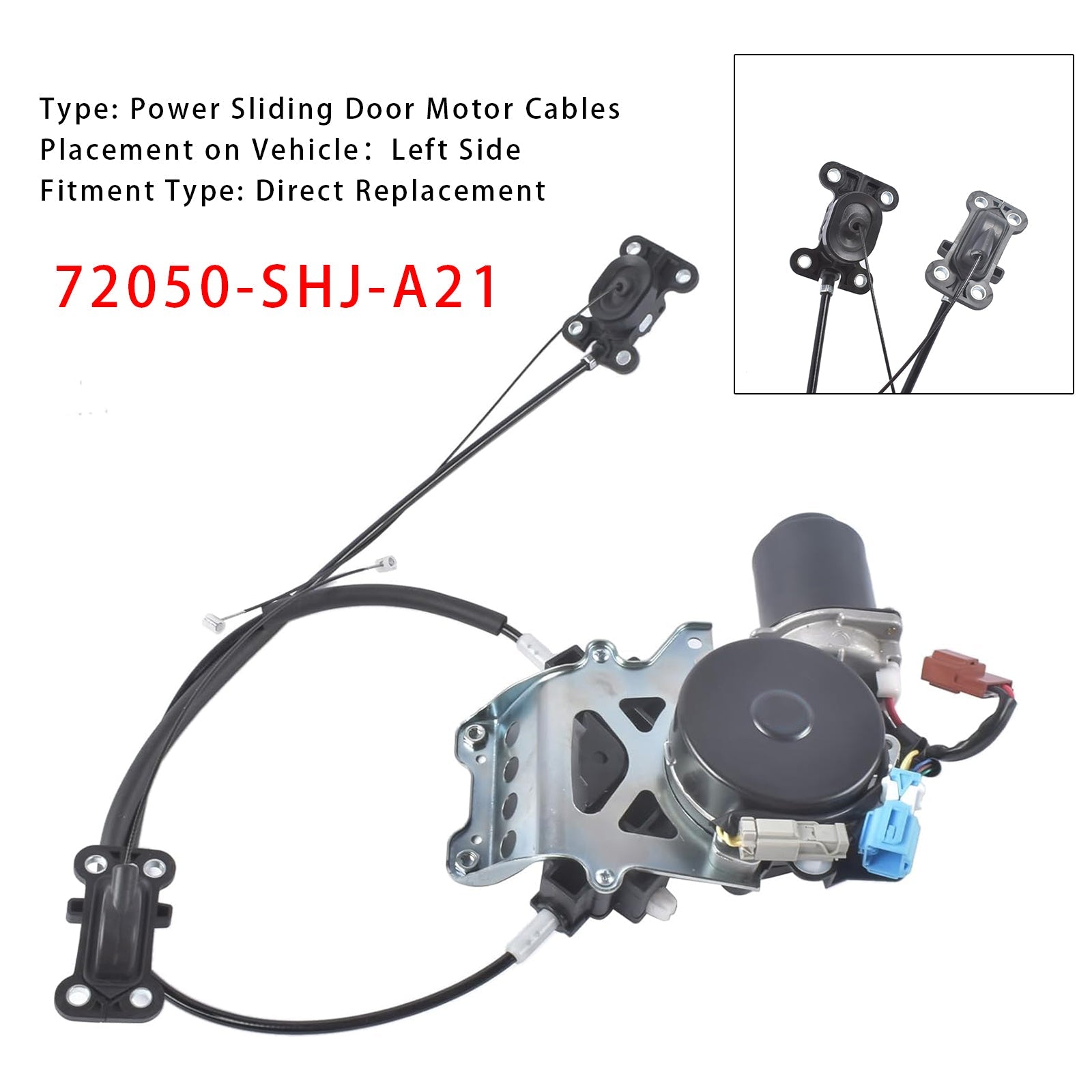 Câbles du moteur de porte coulissante électrique gauche pour Honda Odyssey 2005-2010, référence 72050-SHJ-A21