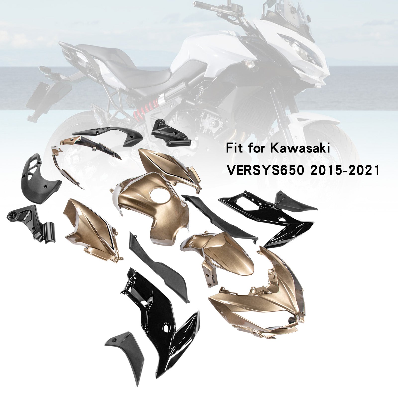 Carénage de carrosserie en plastique ABS d'injection adapté à Kawasaki VERSYS650 2015-2021 07#