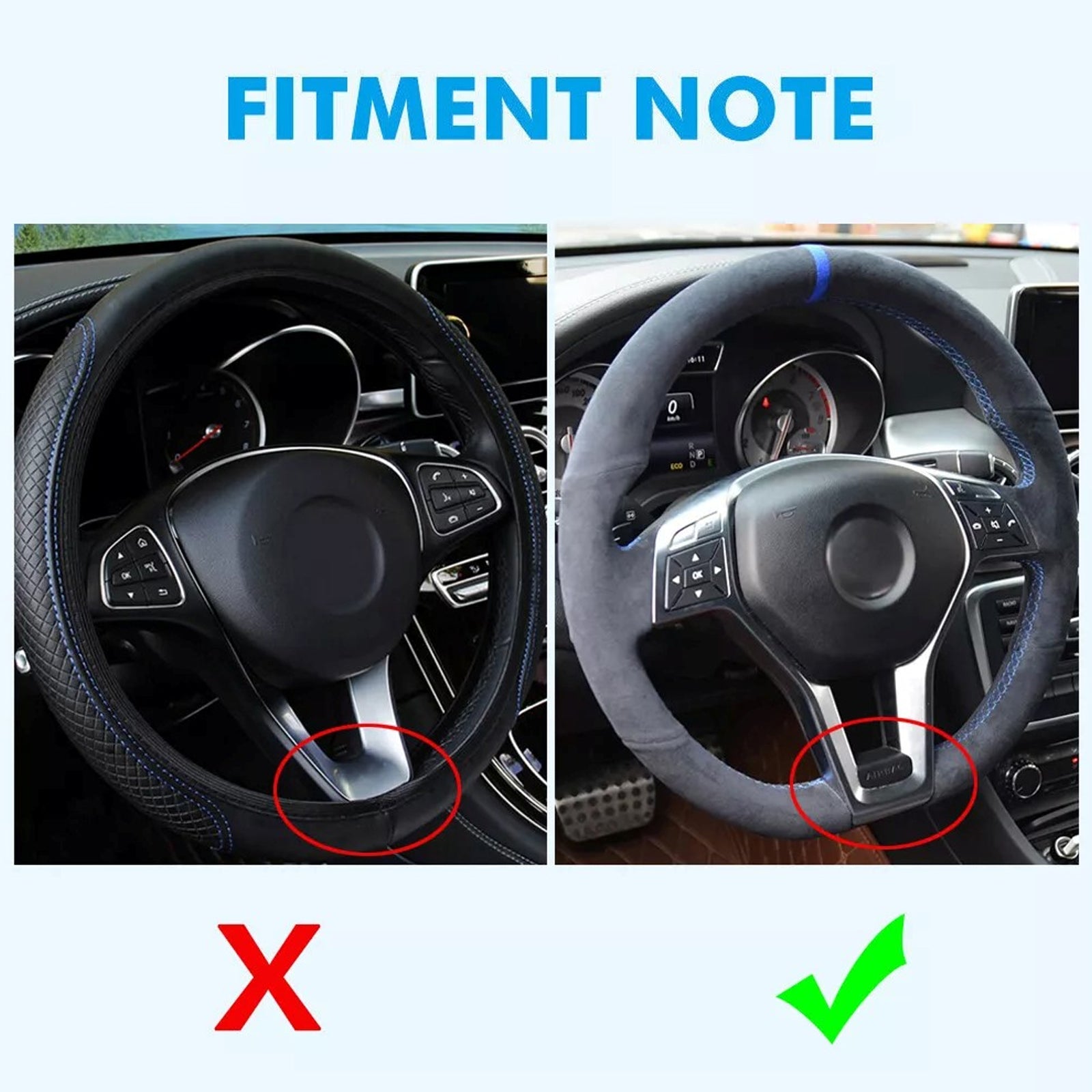 Stuurwielbekleding in zilverchroom voor Mercedes-Benz W204  W207  W212 Klasse C