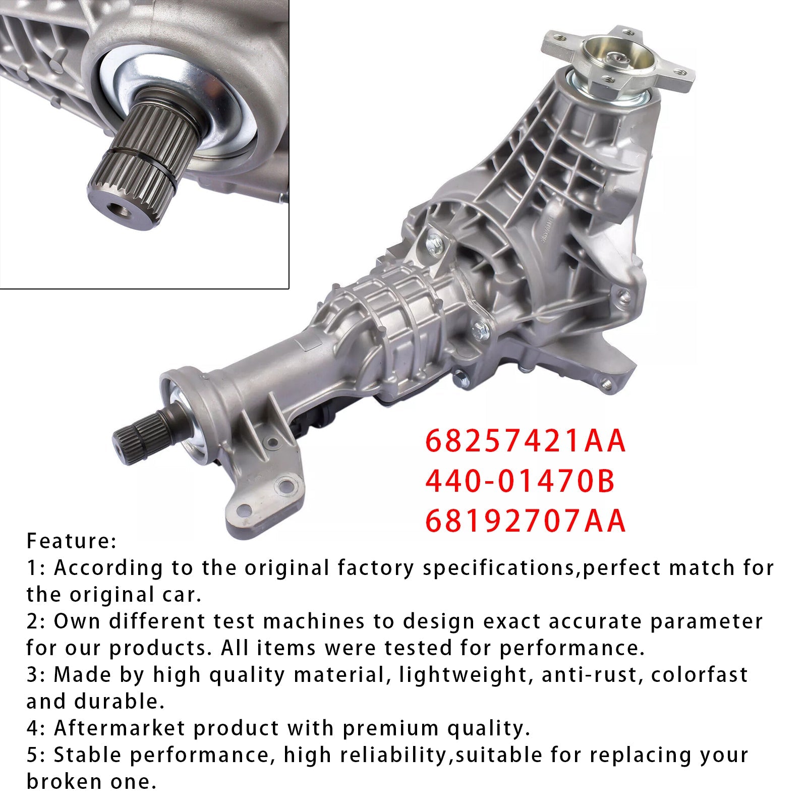Preden diferencial za prevzem Ram 1500 Cab 2013-2020, poročilo 3,55, 68257421AA 68192707