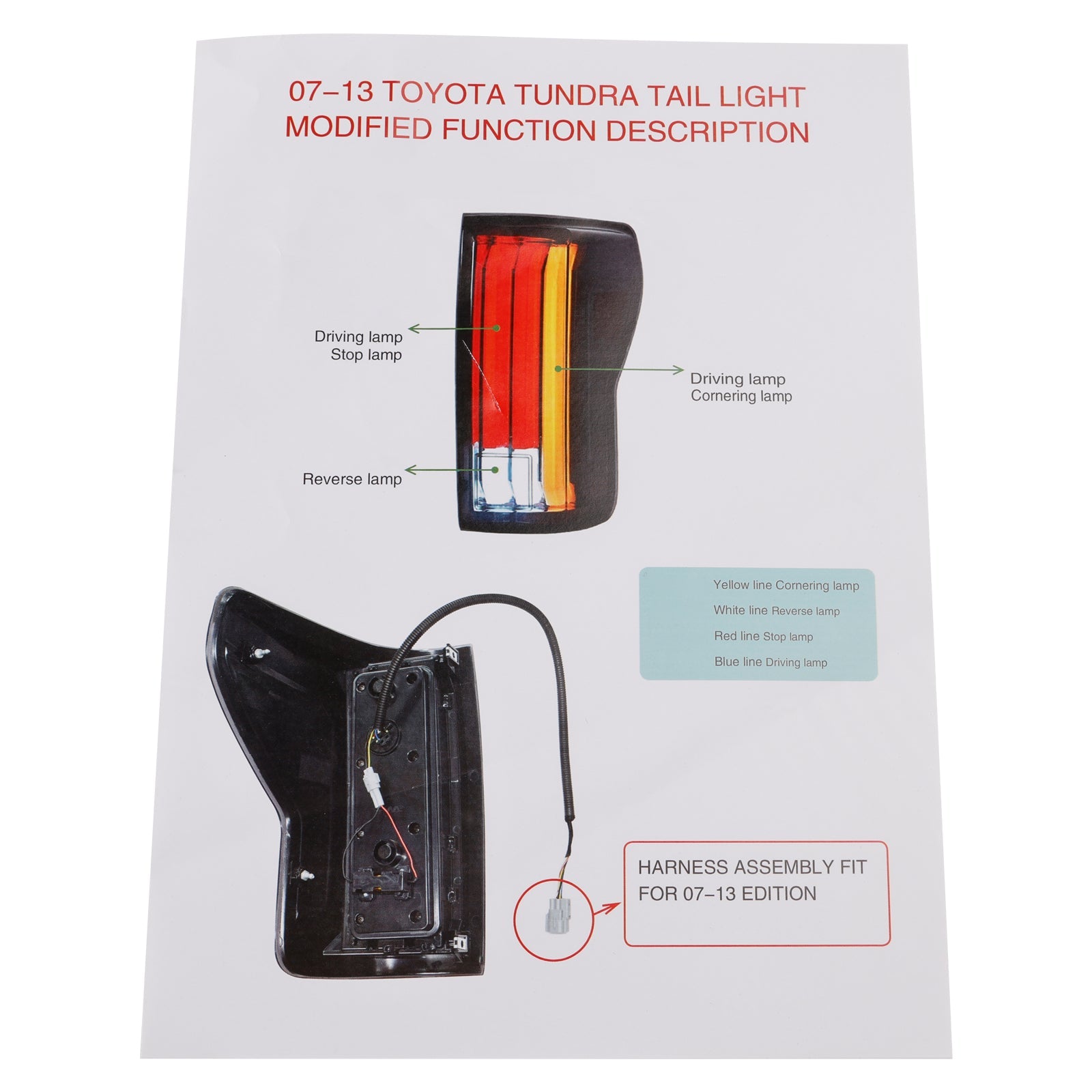 Leve in desne LED zadnje luči za Toyota Tundra (2007-2013), črno ohišje, zatemnjena leča