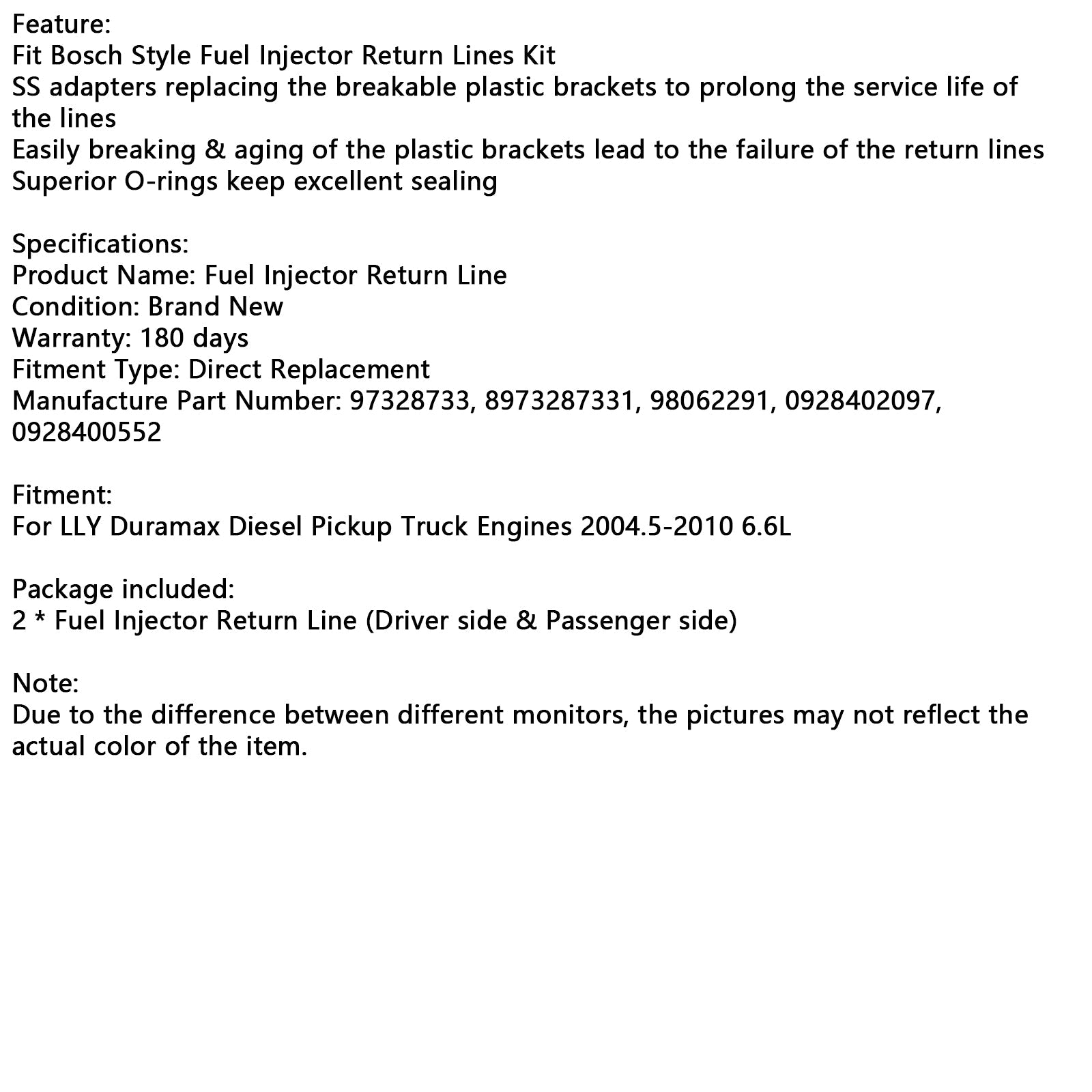 Zestaw wtryskiwaczy paliwa do silników Diesel Diesel Silny 6.6 L 2004-2010