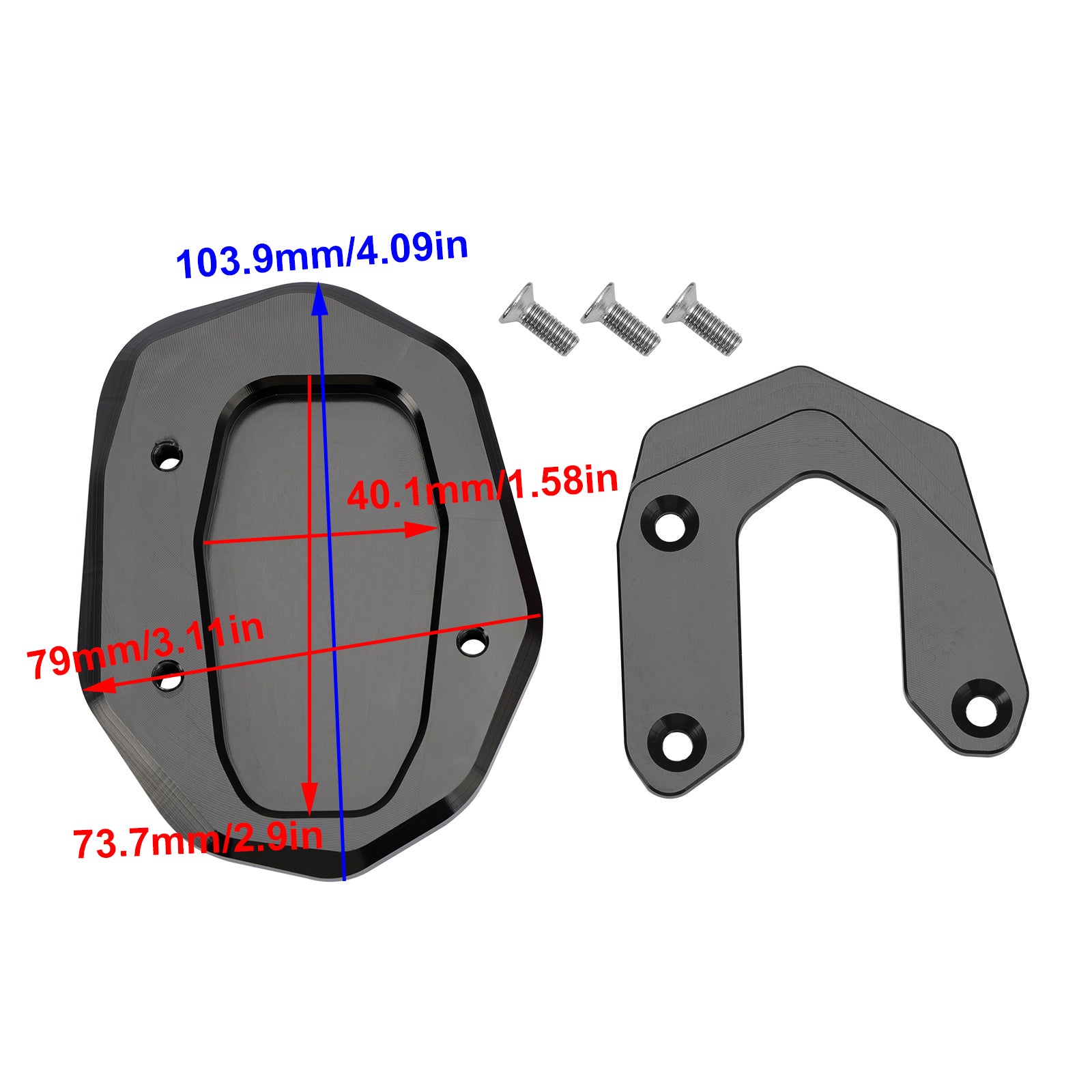 Ampliar Placa de extensión de caballete lateral para Ducati Scrambler 800/1100 15-20