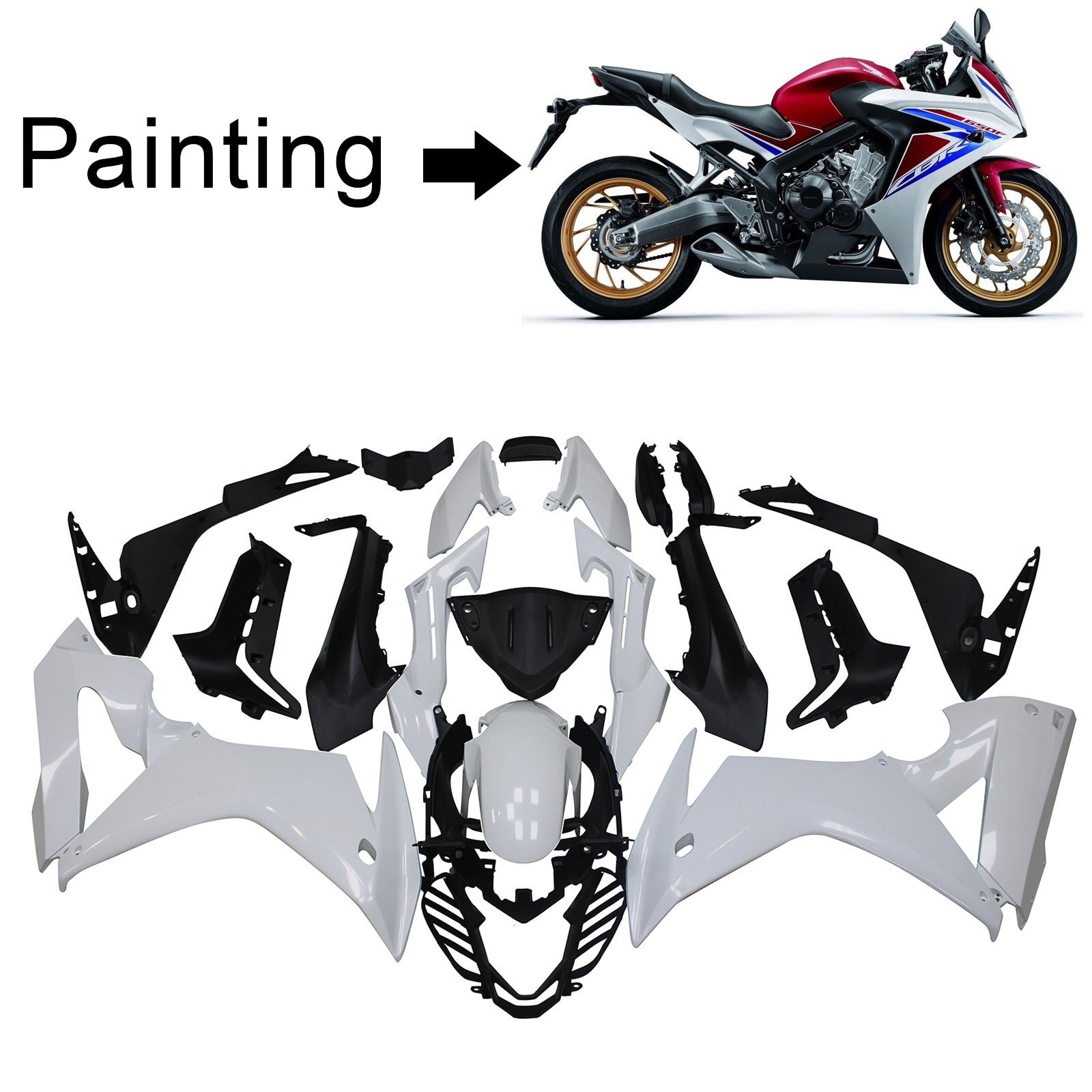 2014-2016 Honda CBR650F Kit de carénage d'injection carrosserie plastique ABS