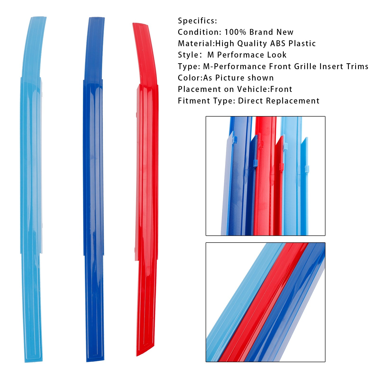 Garnitures de calandre avant ABS tricolore pour BMW Série 7 2023-2025