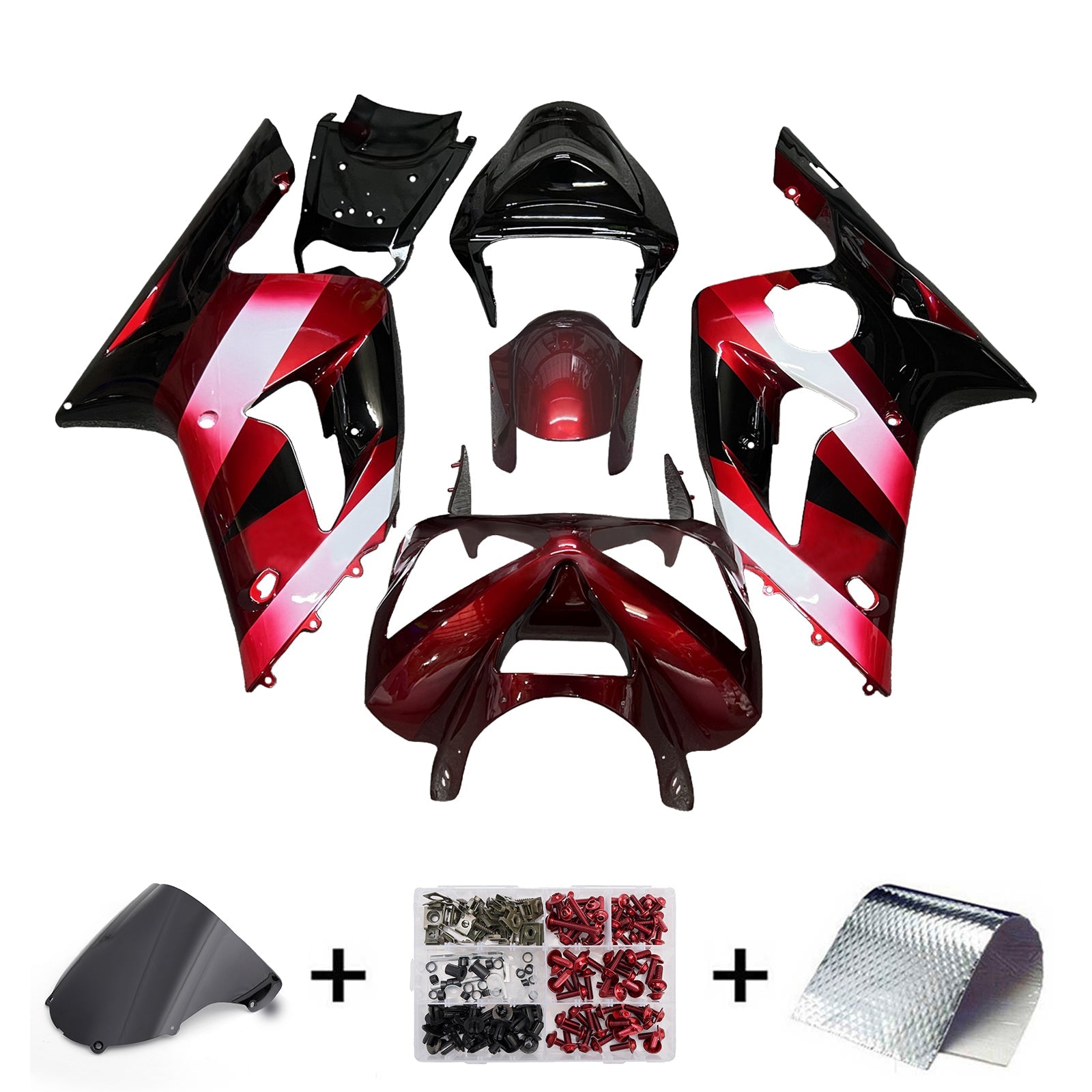 Kit de carénage par injection, carrosserie en plastique ABS pour Kawasaki ZX6R 636 2003-2004