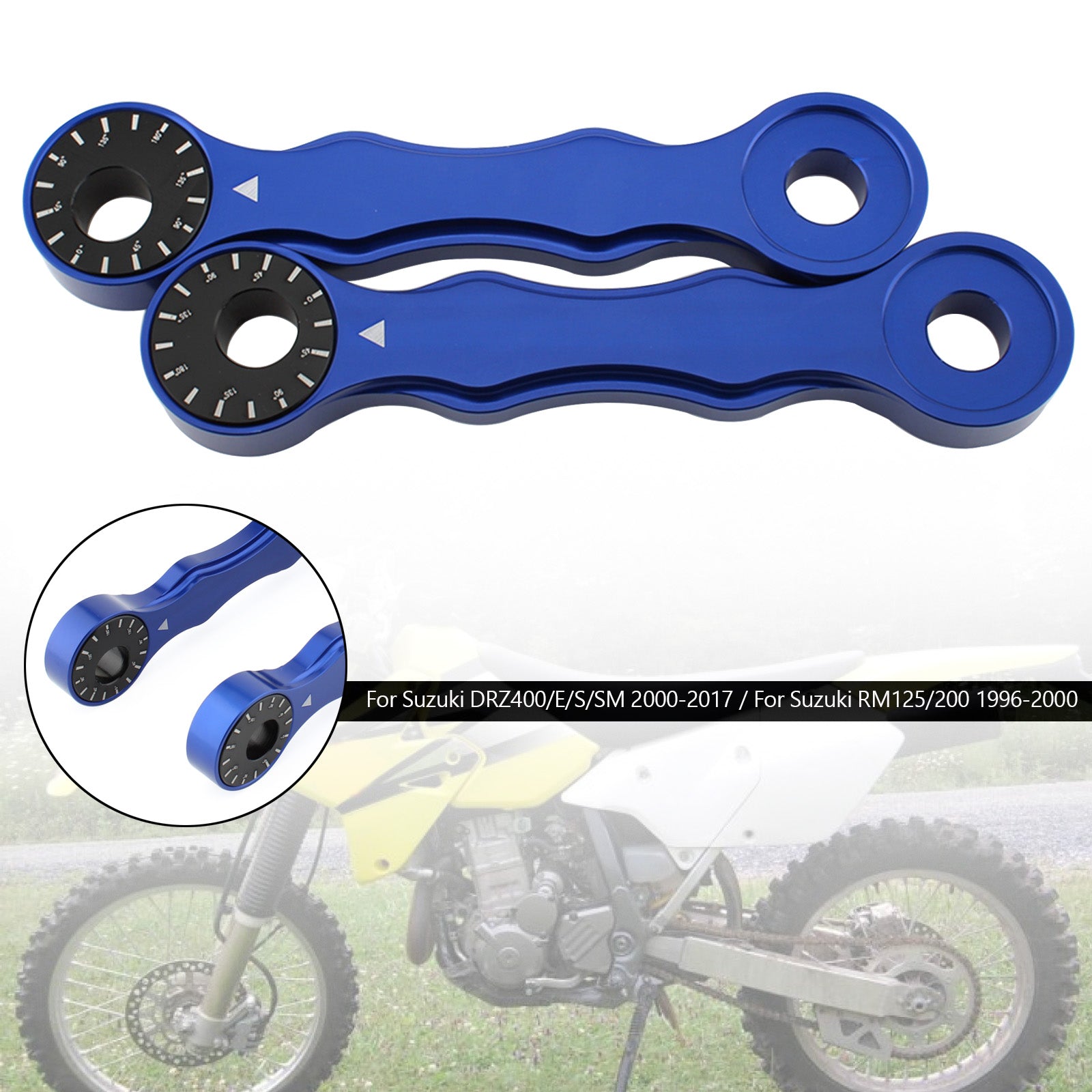 Kit de enlace de descenso ajustable para Suzuki DRZ400/E/S/SM 00-17 RM125/200 96-00