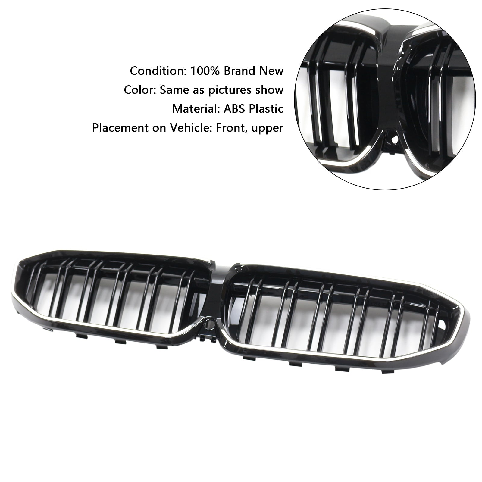 Calandre noire à double lamelles pour BMW Série 3 G20 2019-2022 51138072085