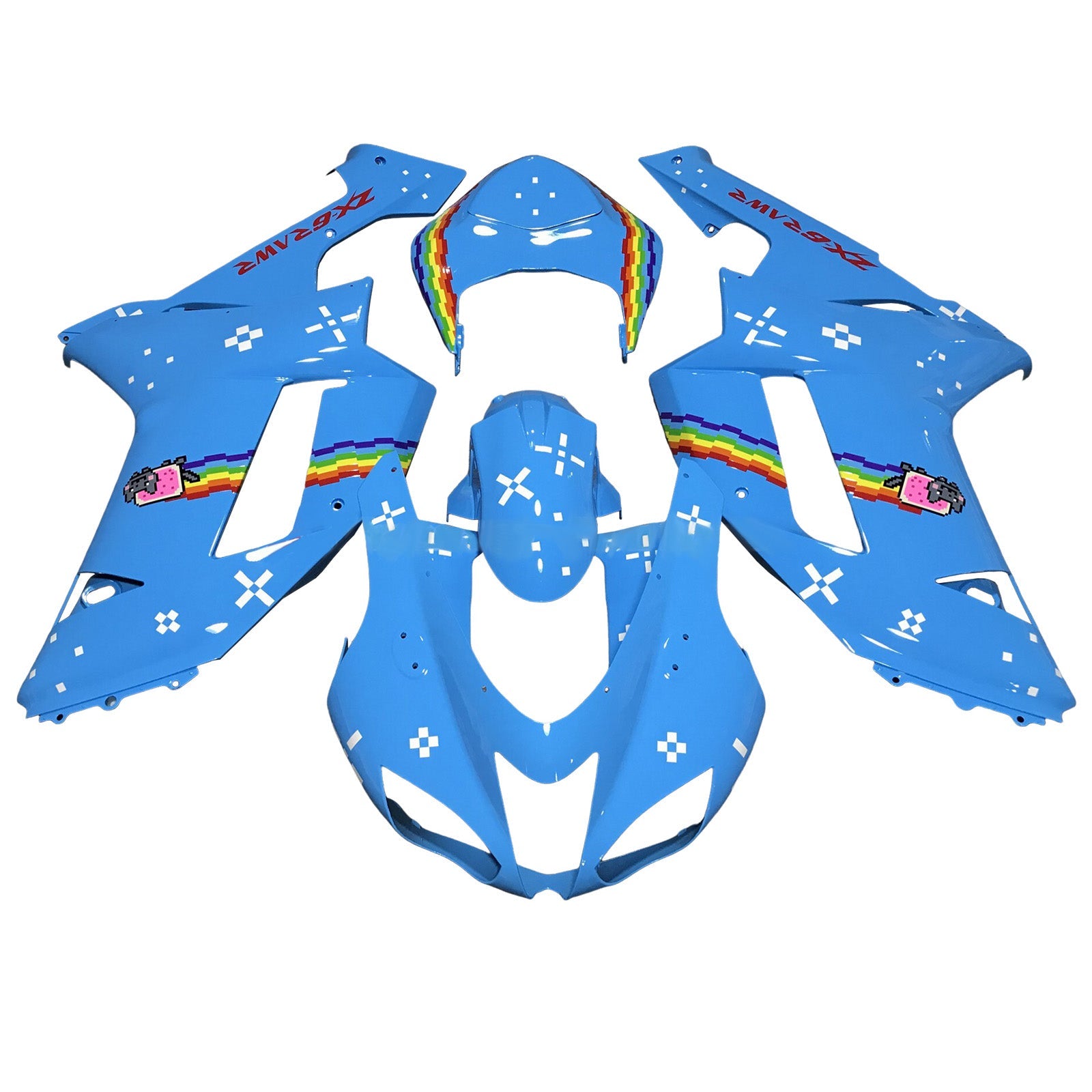 Kit de carénage par injection, carrosserie en plastique ABS pour Kawasaki ZX6R 636 2007-2008