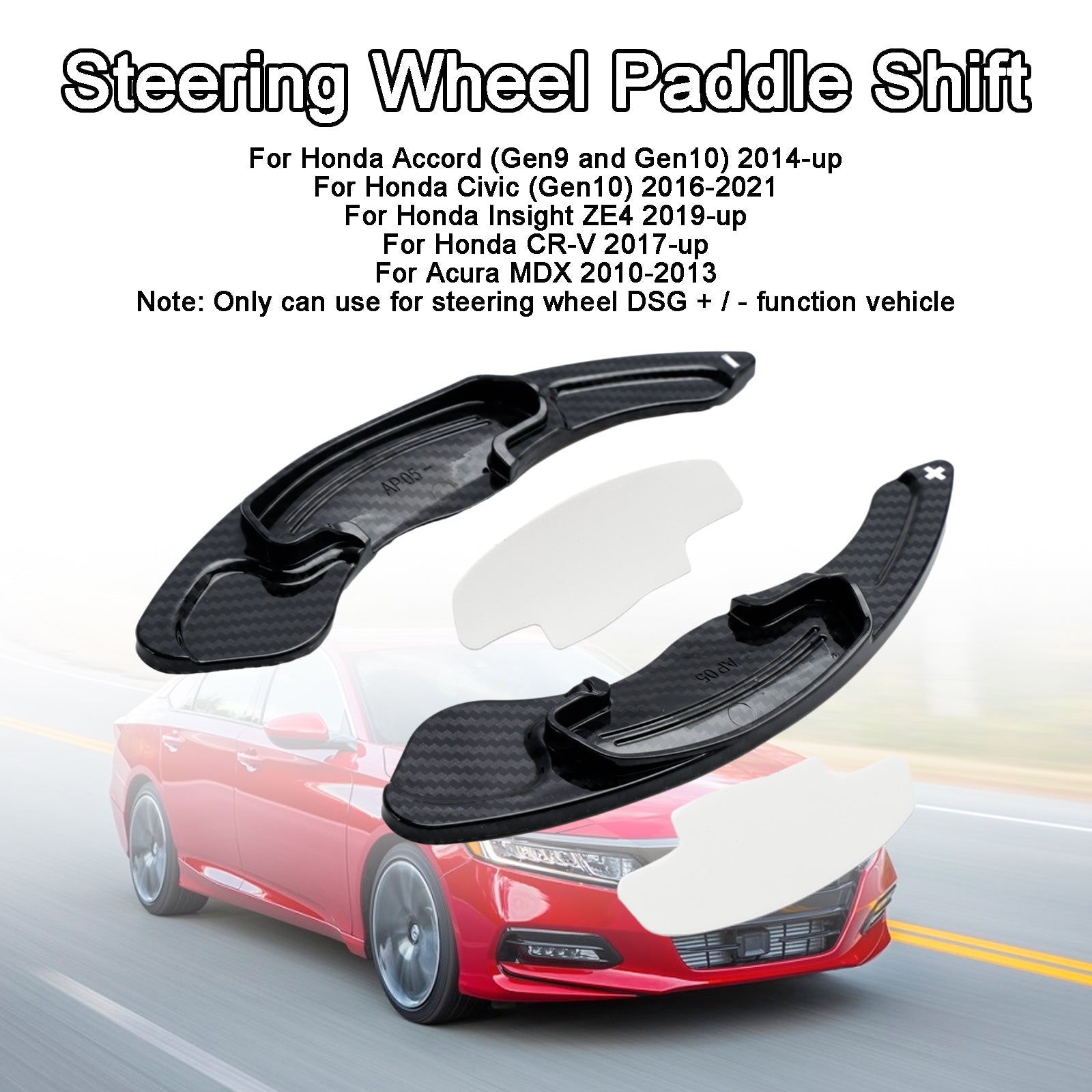 2 szt. Przedłużenia manetek zmiany biegów w kierownicy dla Honda Accord 2014-2019