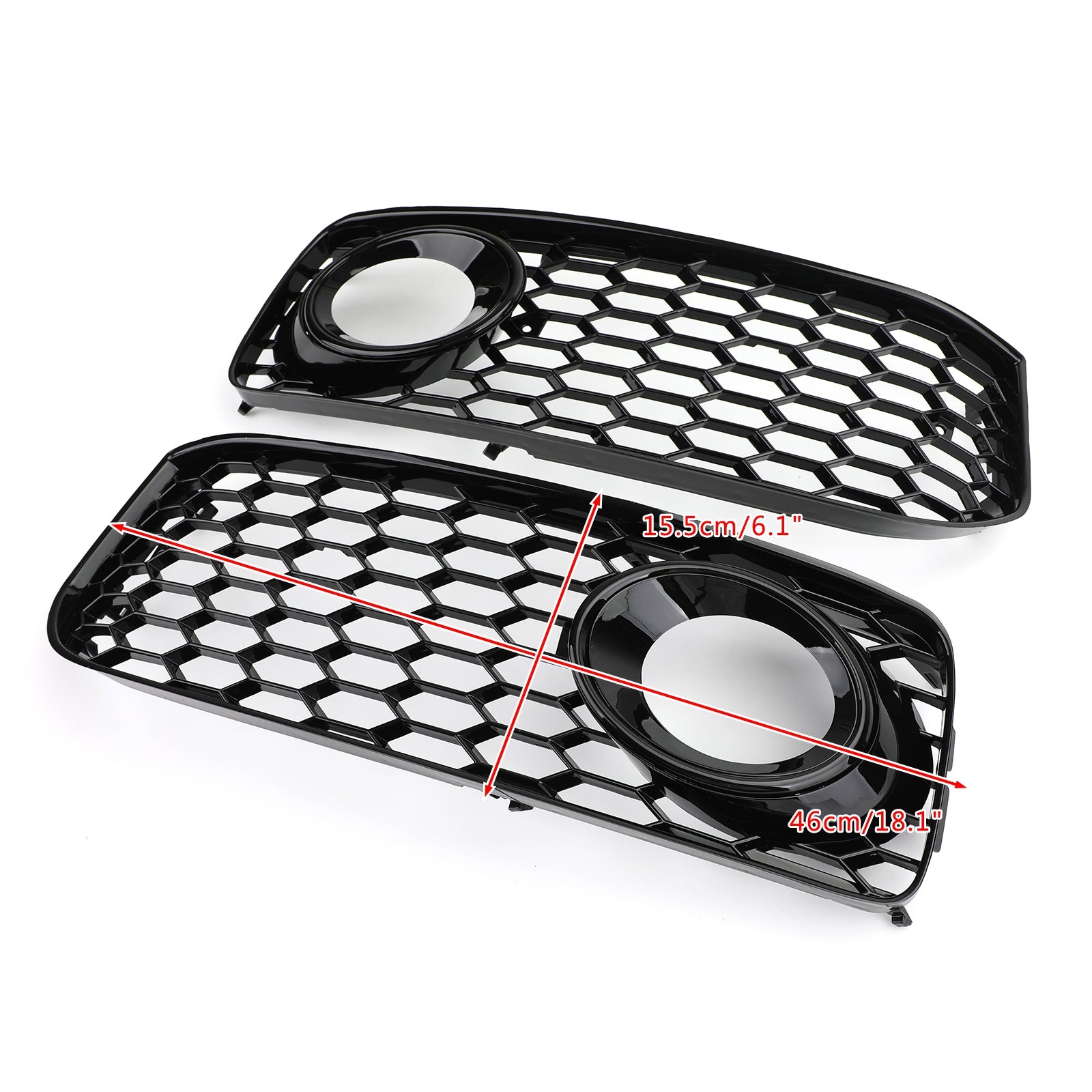 2x Zwart mistlamprooster voor Audi A5 S-Line S5 B8 RS5 2008-2012