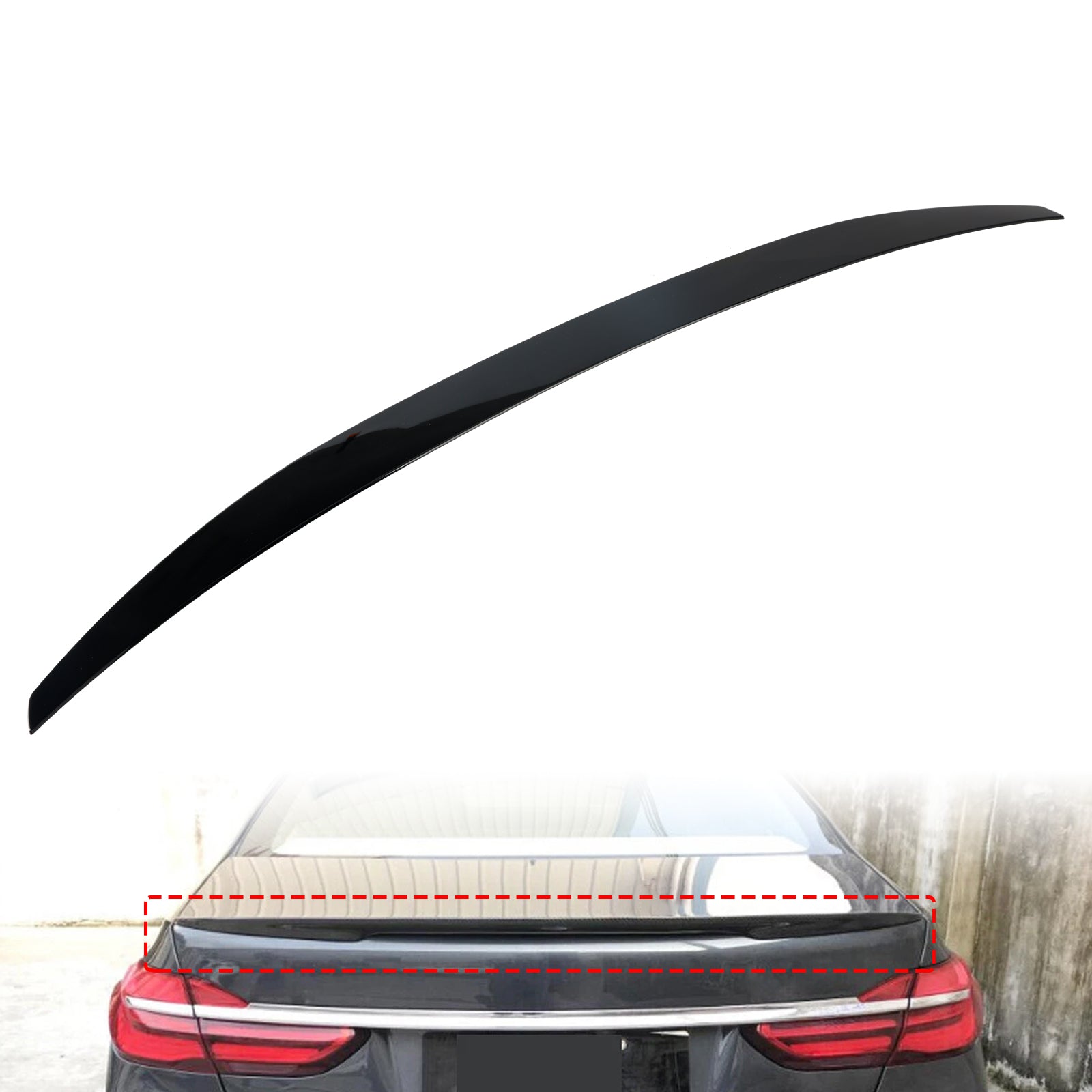 Czarny błyszczący tylny spoiler bagażnika do BMW serii 7 G11 G12 750i 740i 2015-2022