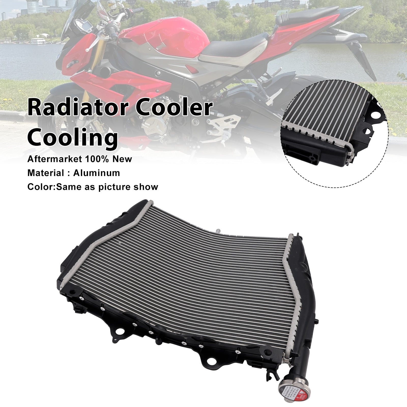 Refroidisseur de radiateur en aluminium pour moteur BMW S1000R (2015-2018)