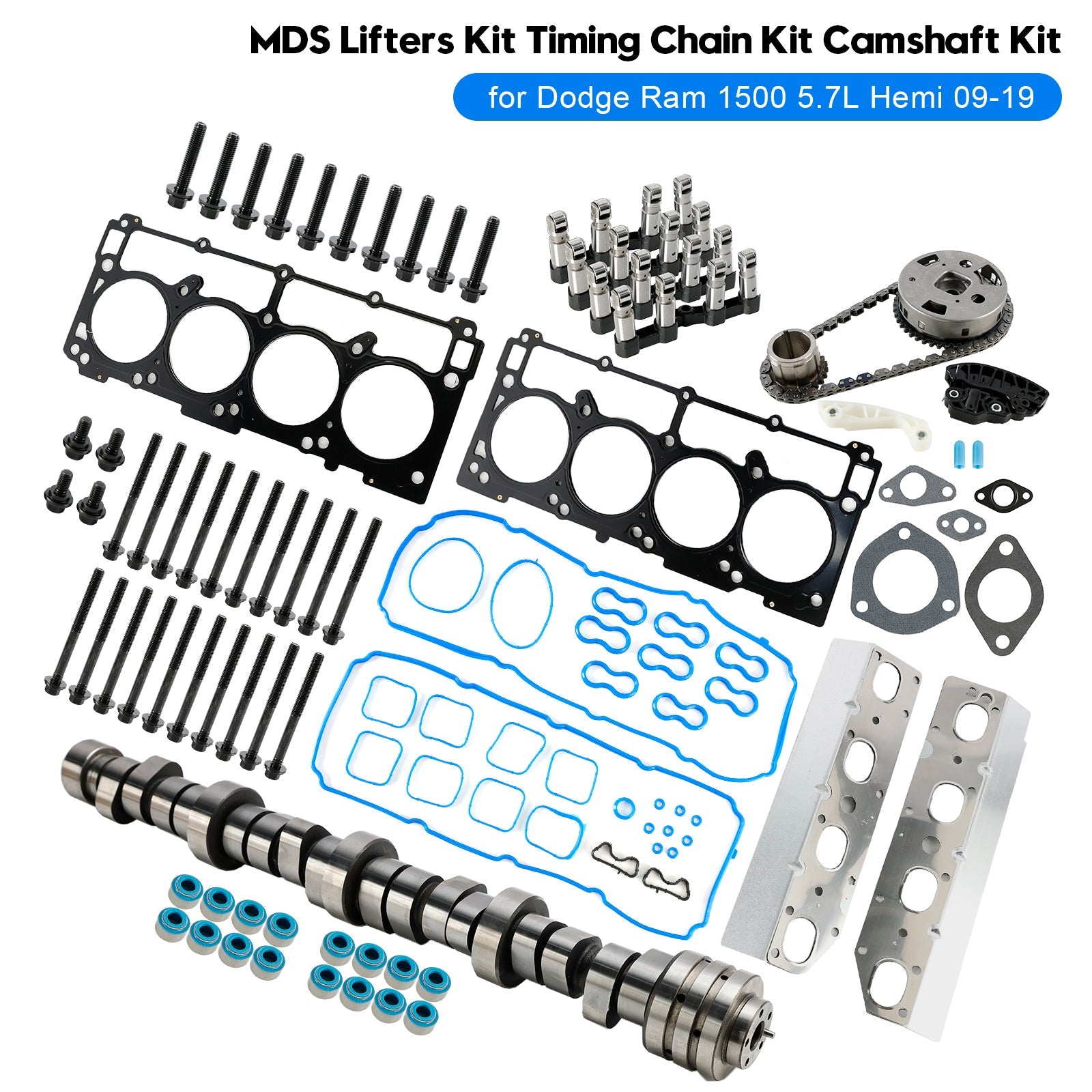 Kit de elevación MDS para Ram 1500 2011-2019, kit de cadena de distribución de motor de 5,7 L, kit de árbol de levas 53022263AF