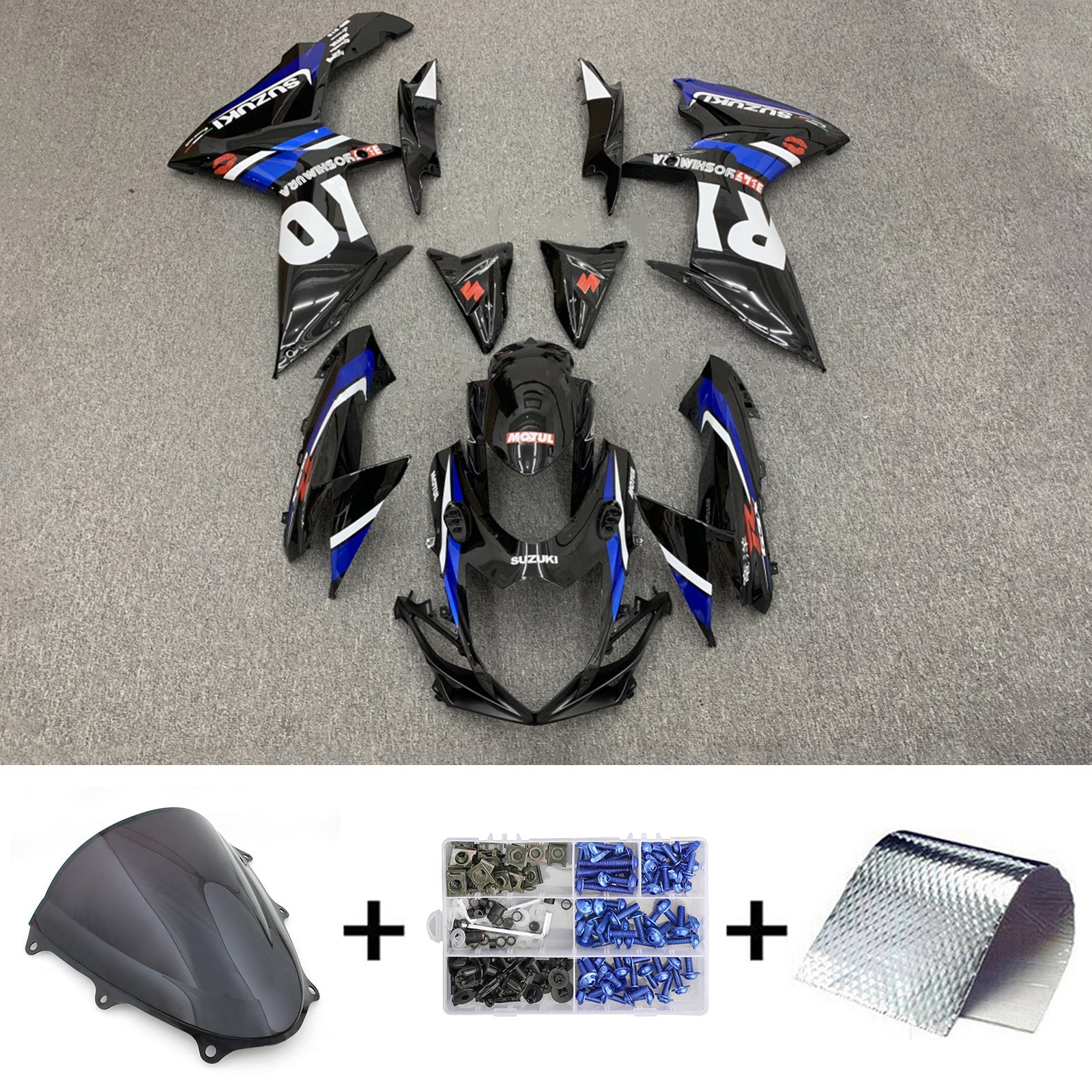 Amotopart Suzuki GSXR 600/750 2011-2023 K11 Kit carena carrozzeria in plastica ABS