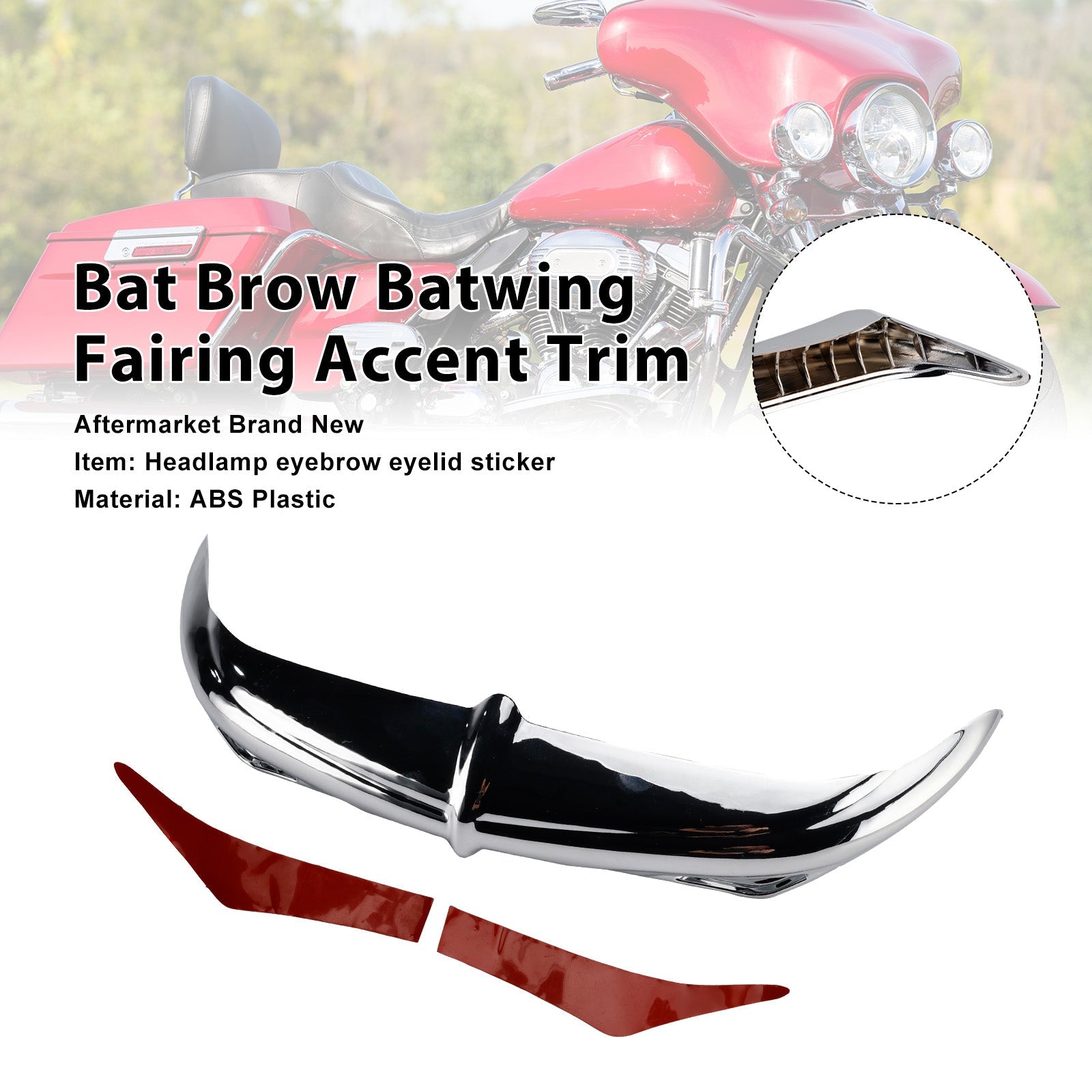 Garniture décorative de carénage Bat Brow Batwing pour trikes Electra Street Glide 96-13