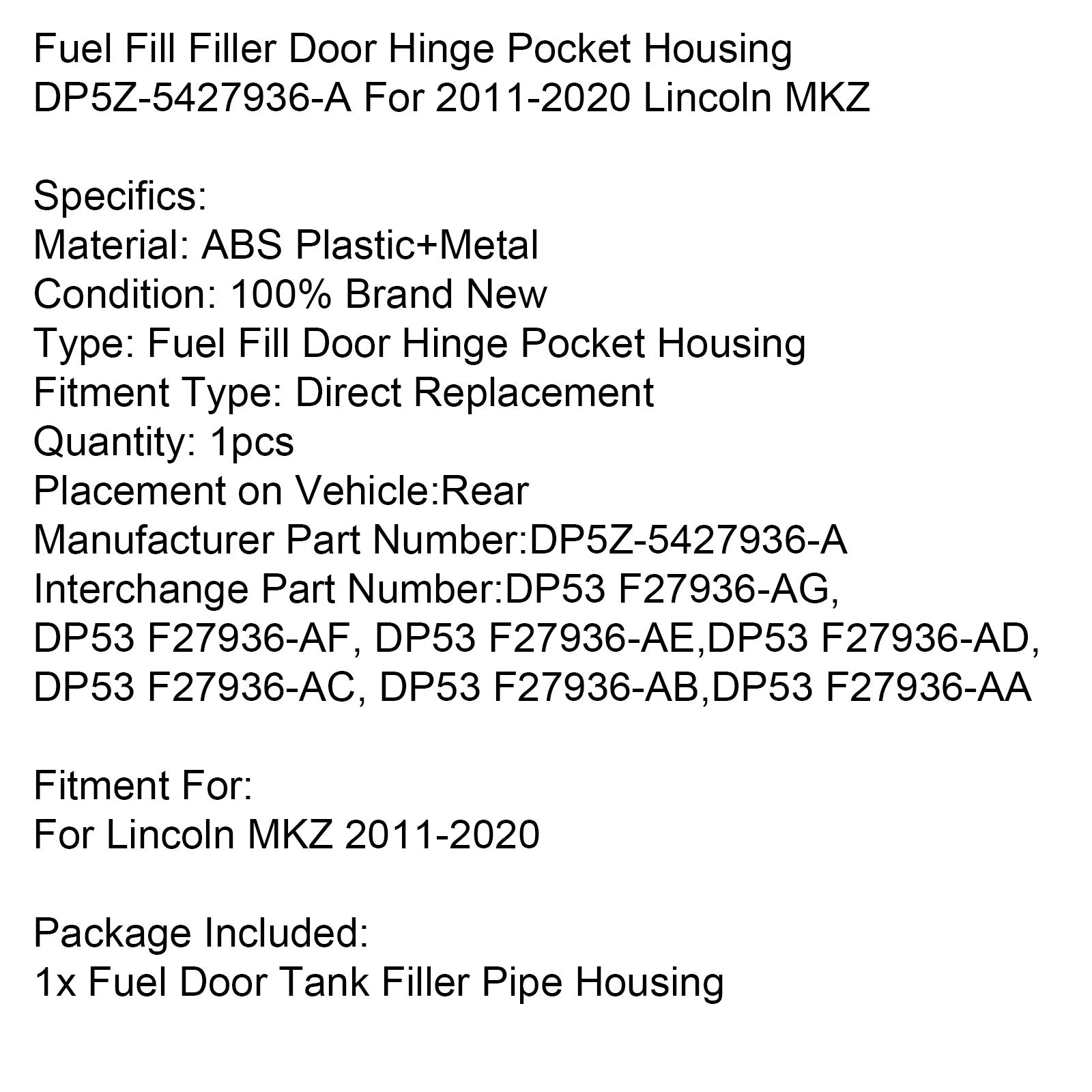 Tečaj za gorivo za Lincoln MKZ 2011-2020 DP5Z-5427936