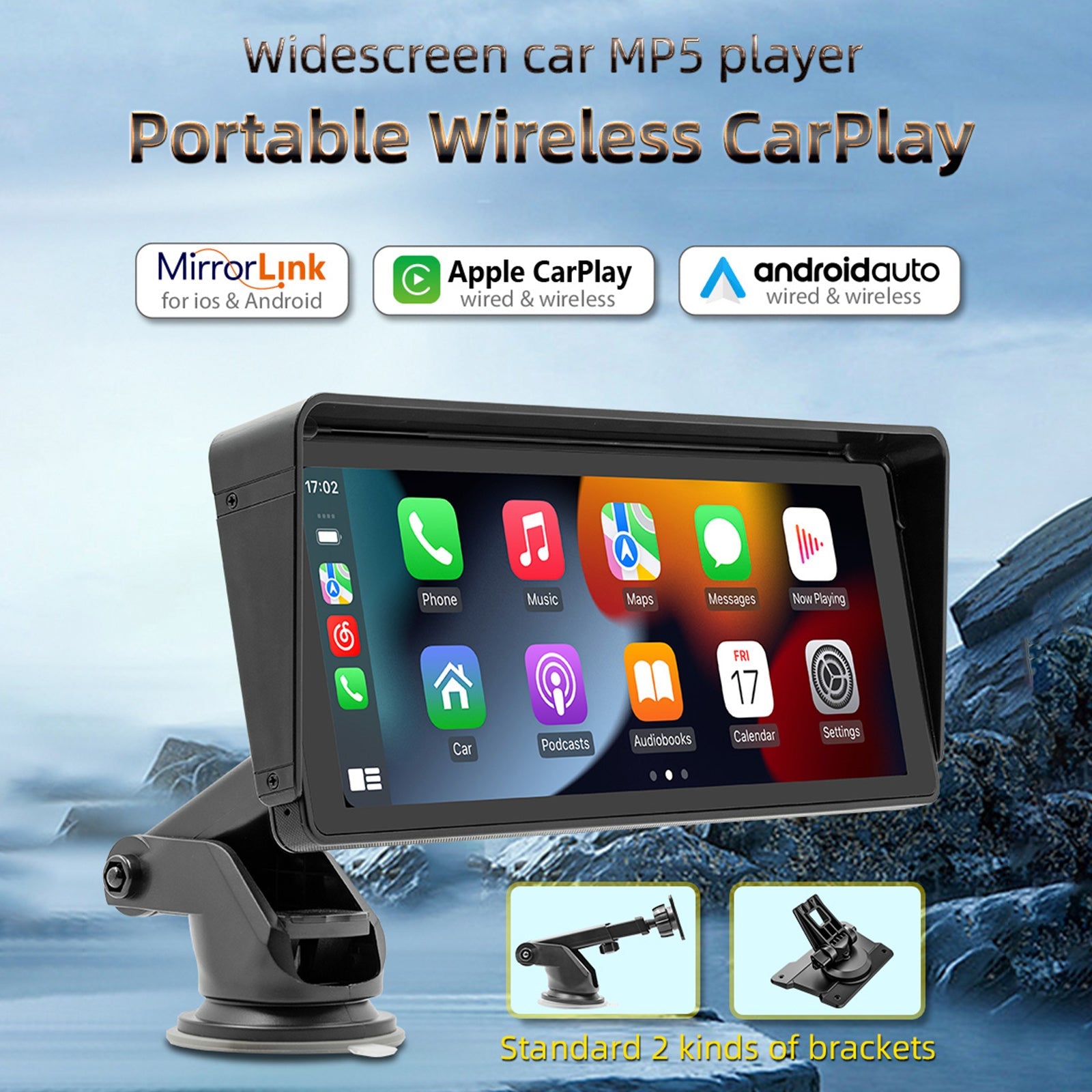 Lecteur MP5 de voiture 10,26 pouces Transmetteur FM Bluetooth pour voiture sans fil Carplay 4 caméras LED