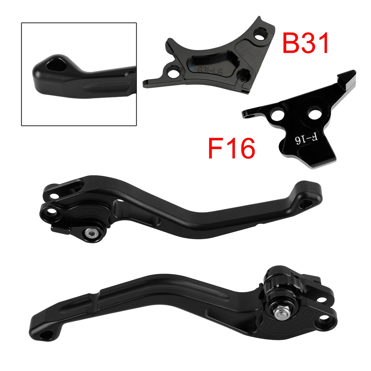 Nouveau levier de frein et d'embrayage court compatible avec BMW G310R G310GS 2017-2018 Noir