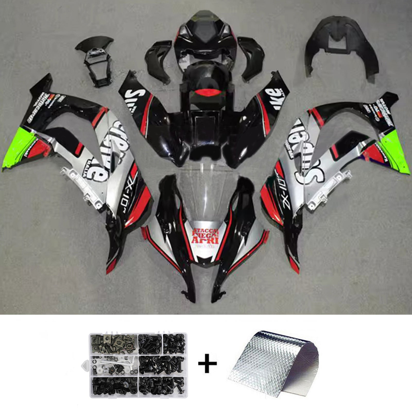 Kit de carénage injecté en plastique ABS compatible avec Kawasaki ZX10R 2016-2020