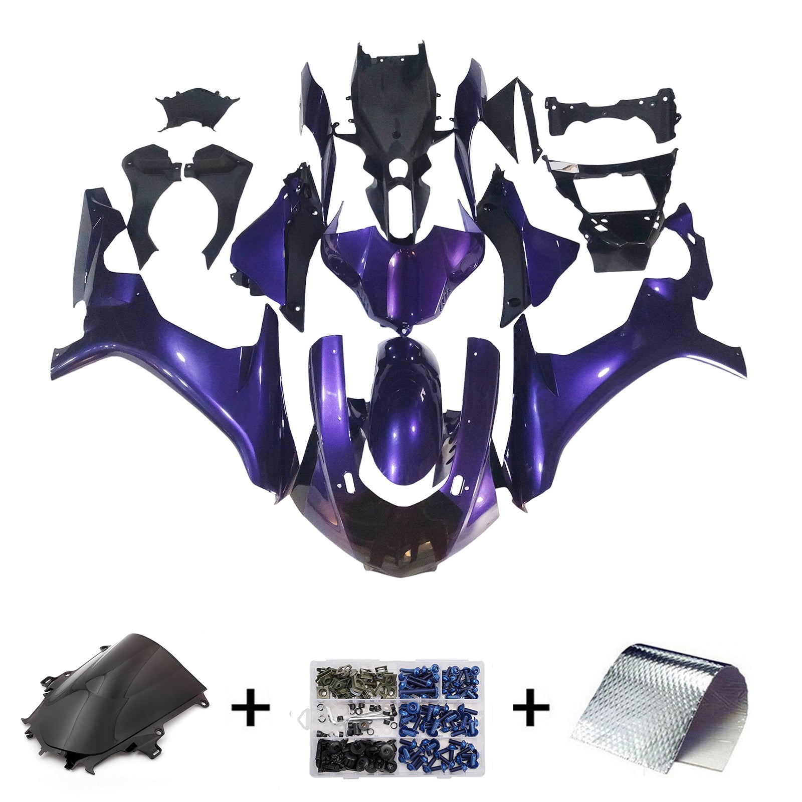 Kit de carénage injecté en plastique ABS compatible avec Yamaha YZF 1000 R1 2015-2019