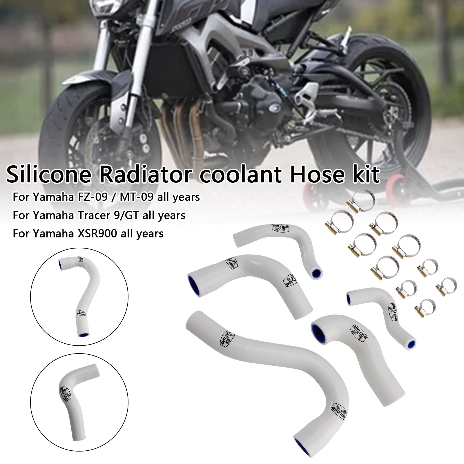 Durite de liquide de refroidissement en silicone pour radiateur Yamaha MT-09 XSR900 Tracer 9/GT toutes années