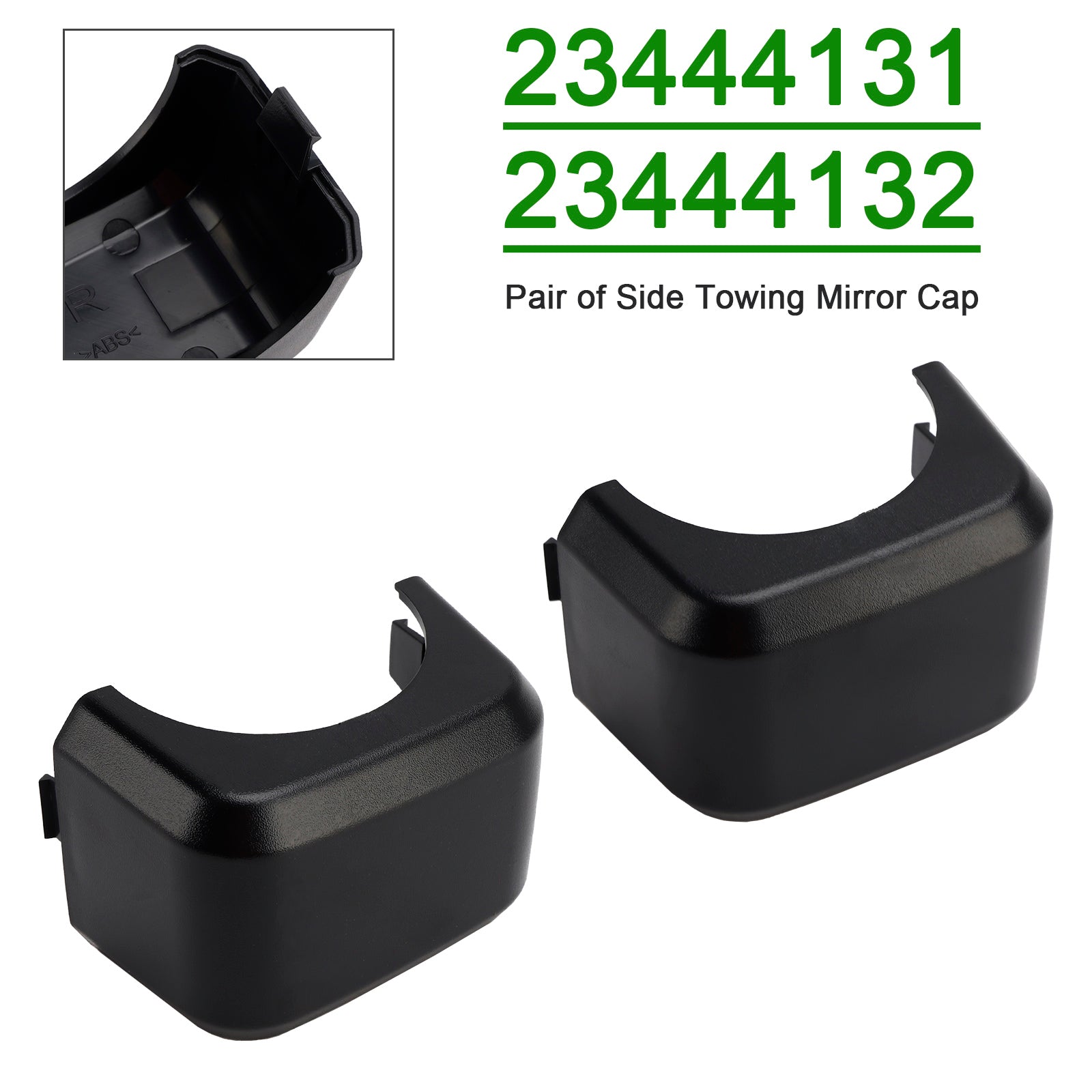 Paire de coques de rétroviseurs latéraux de remorquage pour GMC Sierra 3500 HD (2016-2020) - Références : 23444131 et 2344413