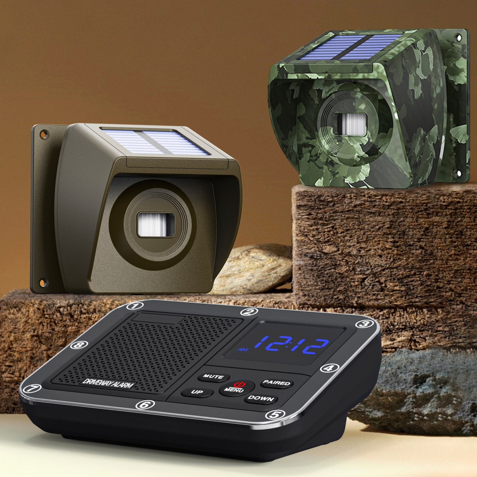 Alarme d'allée solaire extérieure infrarouge 800 m, antivol, induction, sans fil