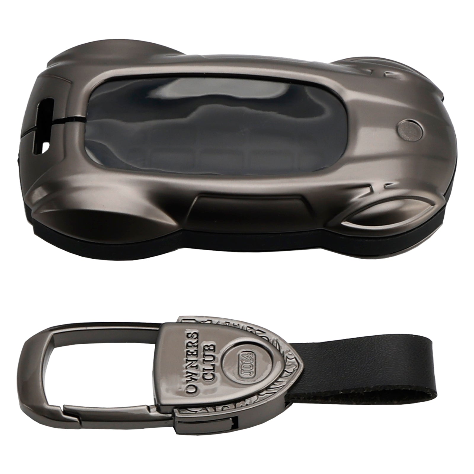 Harmaa nahkainen sinkkiseos auton avainkotelon suojus malleihin Lexus ES260h/RX350h/LS500h