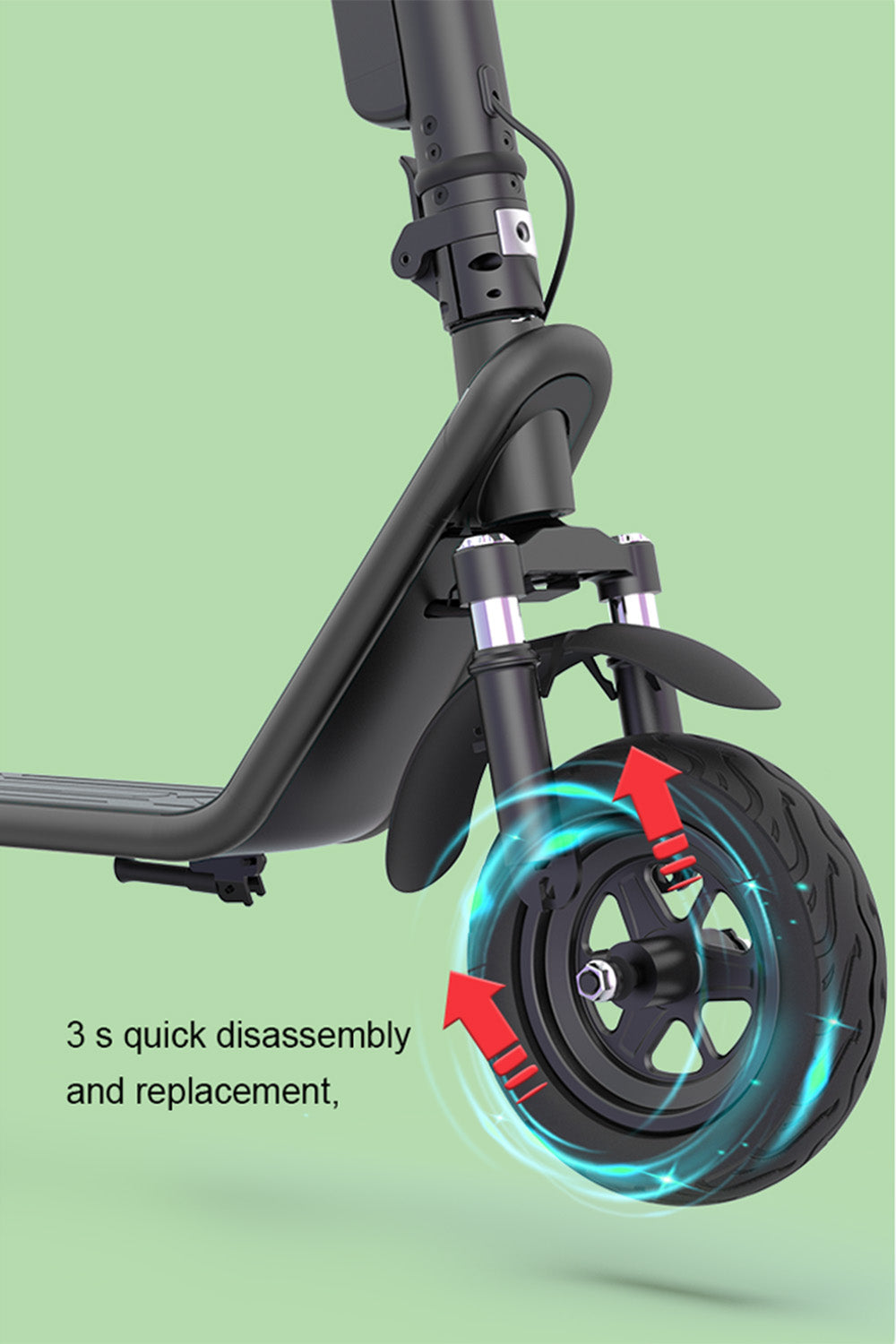 Scooter électrique pliant de 10 "à entraînement arrière absorbant les chocs en alliage d&#39;aluminium pour adulte