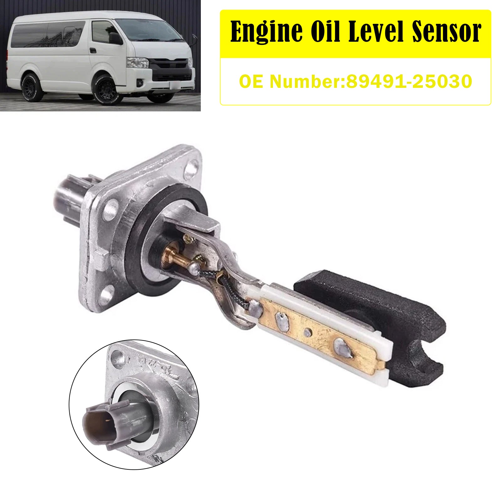 Sensor de nivel de aceite de motor de 2 pines 89491-25030 para Toyota Hiace con motor 2TRFE
