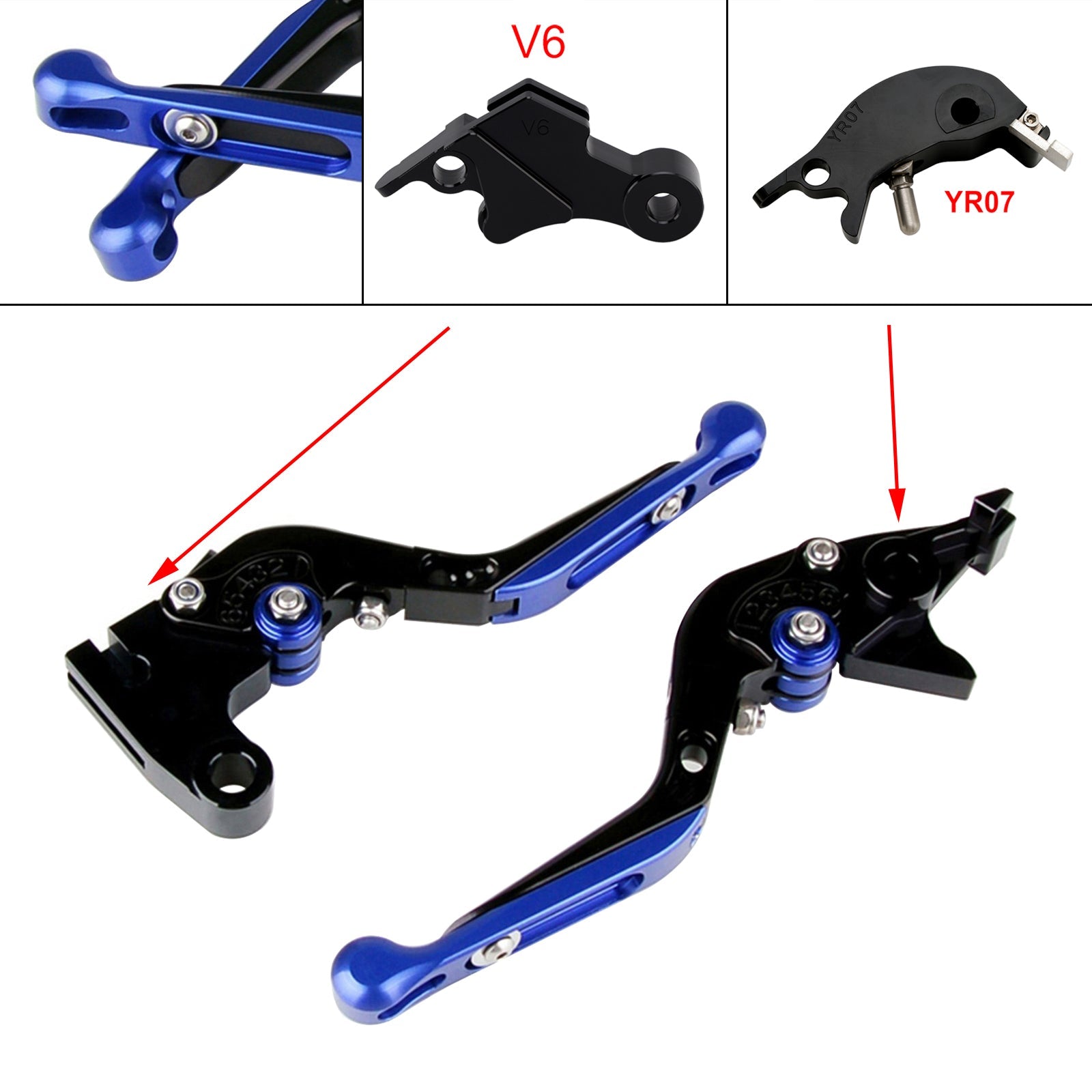 Levier de frein et d'embrayage réglable compatible avec YAMAHA XSR900 XSR900GP MT-09 MT-09SP 24-25