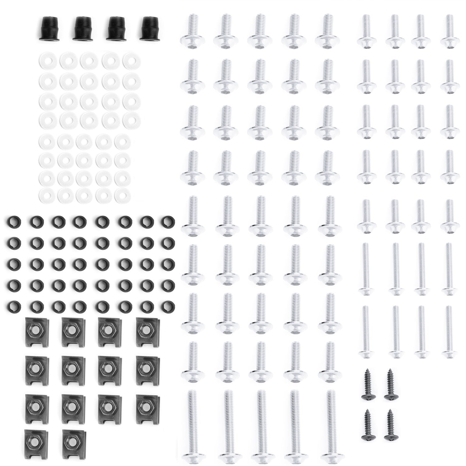 Kit de boulons pour carénage, vis de carrosserie 177 pièces, compatible avec Honda Yamaha Suzuki Kawasaki